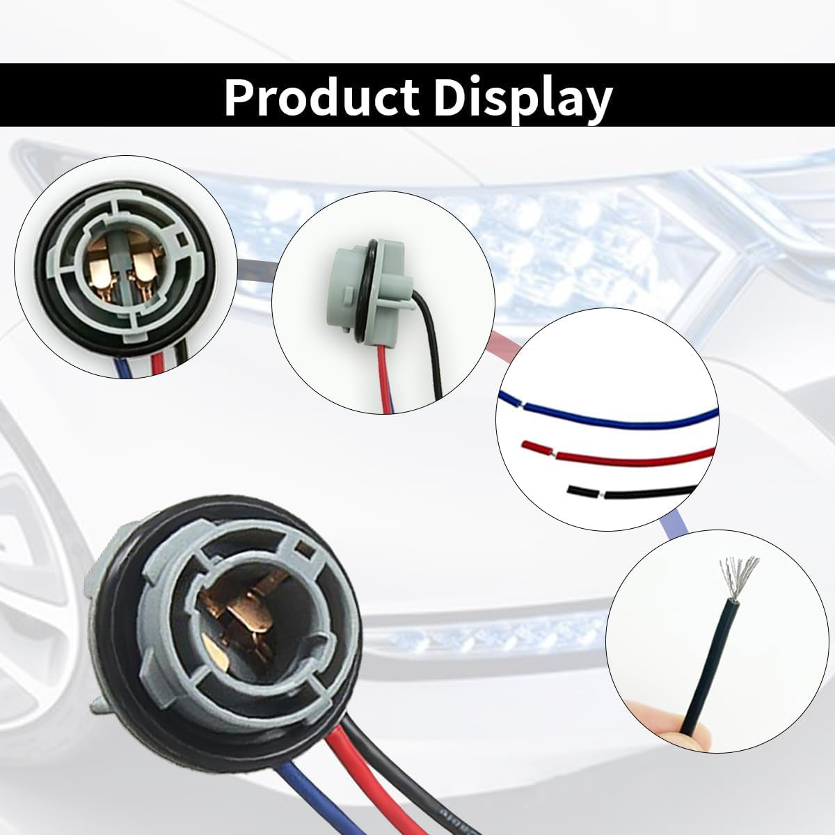 2PCS 1157 LED Bulb Socket Plug, Waterproof Turn Signal Brake Light Tail Light Socket Harness, Base Plug Connector Professional Car Accessories Fits Most Cars, Trucks, Suvs TRUCK DRIVER