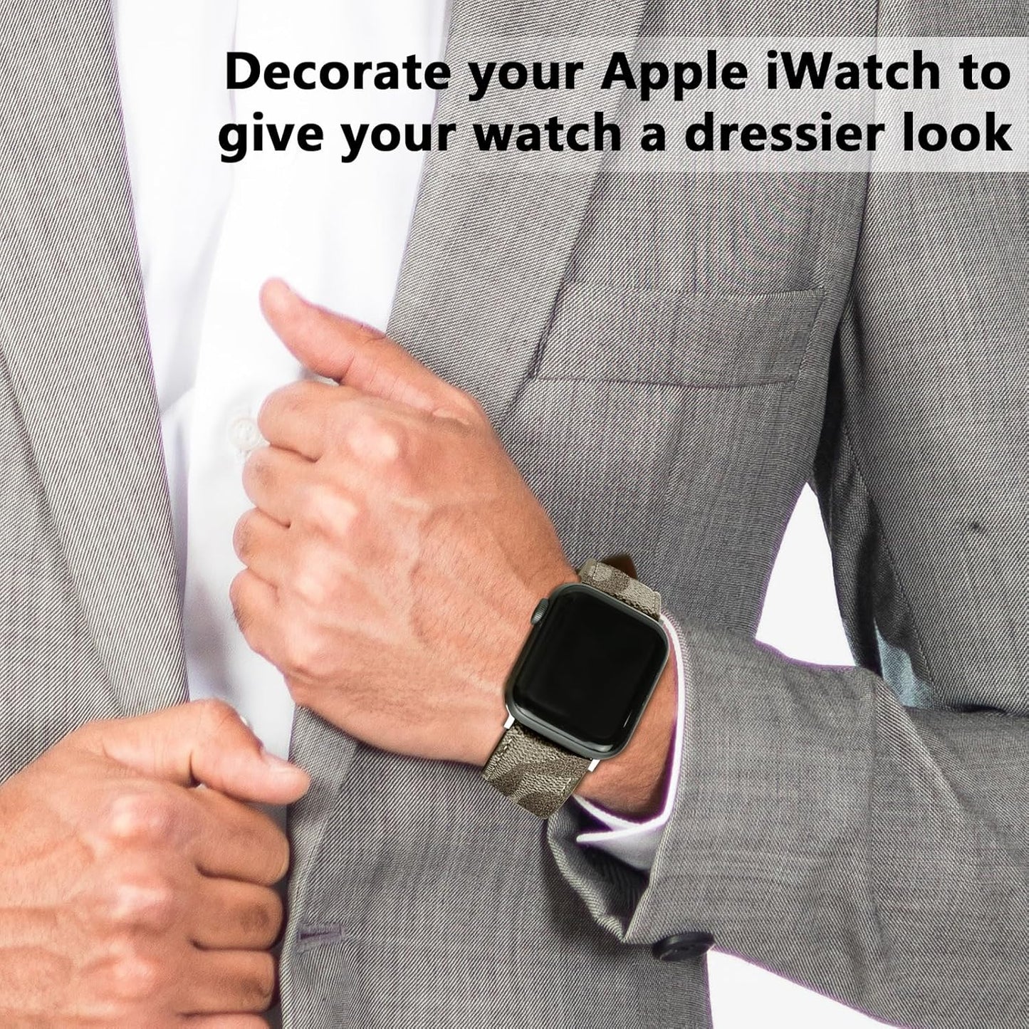 Leather Band Compatible with Apple Watch 38Mm 40Mm 41Mm 42Mm 44Mm 45Mm 49Mm Women Men, Luxury Designer Soft Wristband for Iwatch Ultra/Ultra 2 Series 9 8 7 6 5 4 3 2 1 SE