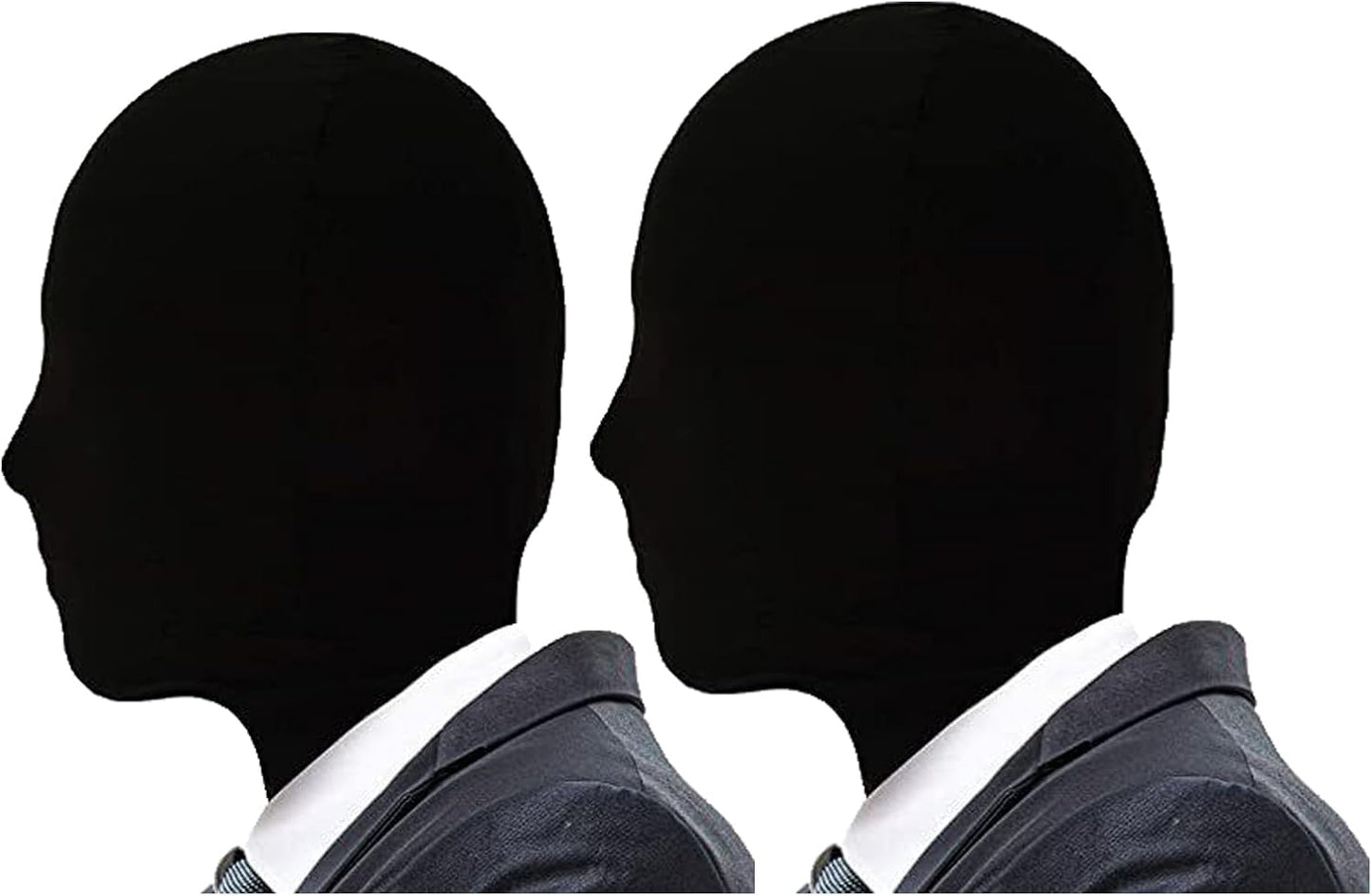 Halloween Costume Full Face Mask Faceless Mask Mardi Gras Masquerade Mask Skin Masks Halloween Spandex Hood Mask Elastic Black Breathable Blindfold Festival Party Cosplay Costume Hood Headgear 2PCS