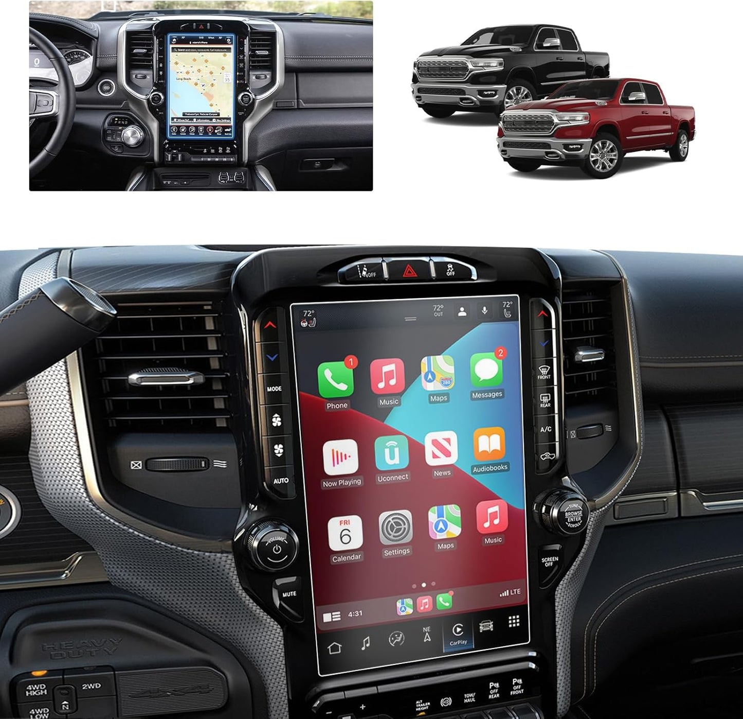 2024 F150 Lightning Screen Protector for 2022-2024 Ford F-150 Lightning Platinum/Lariat/Flash SYNC 4A 15.5In Electric Truck Accessories Tempered Glass Protective Film TRUCK DRIVER