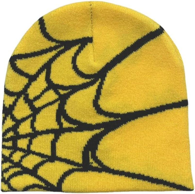 Y2K Gothic Spider Pattern Wool Acrylic Knitted Hat Women Beanie Winter Warm Beanies Men Casual Skullies Outdoor