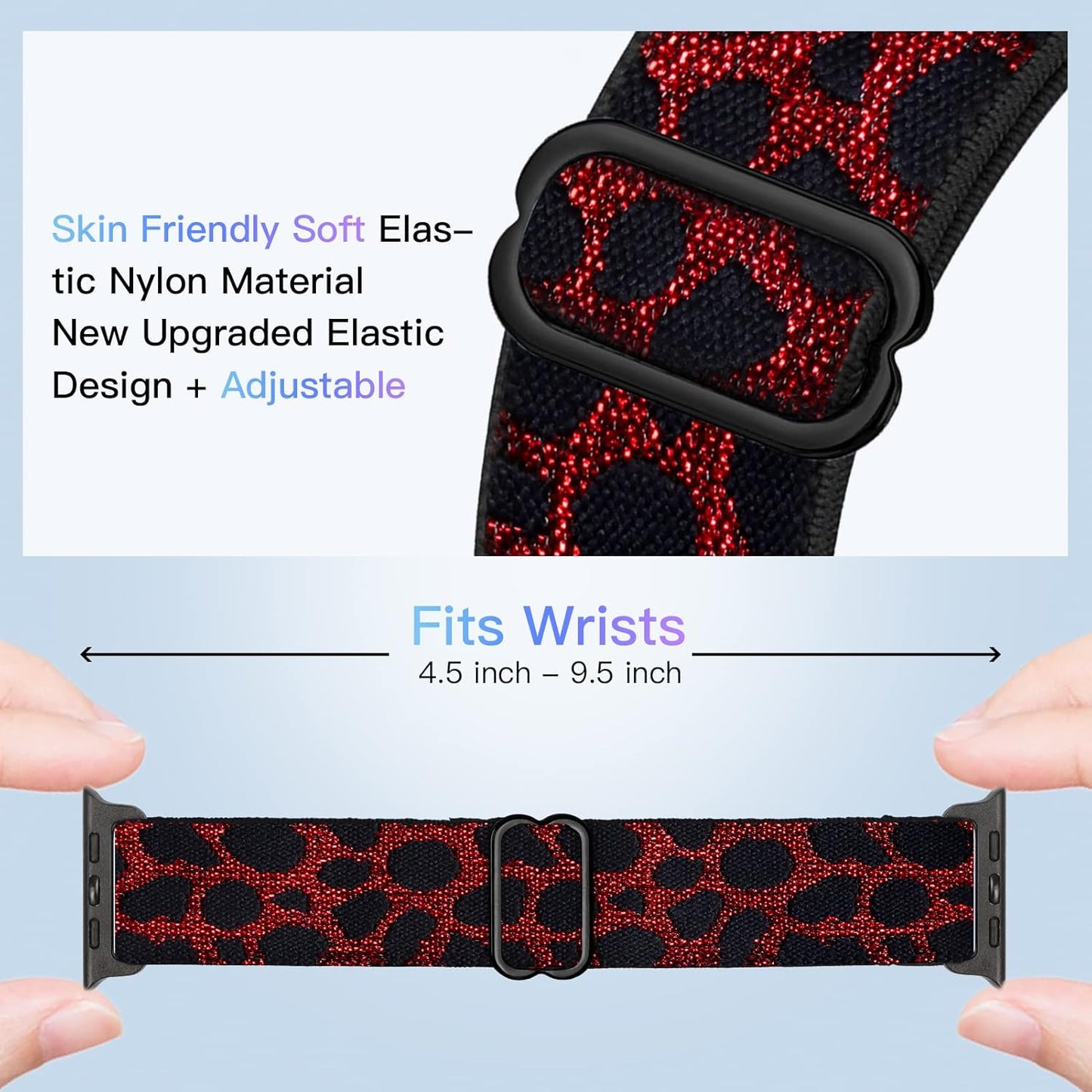 Stretchy Nylon Solo Loop Band Compatible with Apple Watch Band 49/45/44/42Mm 38/40/41Mm, Adjustable Braided Sport Elastic Wristbands Women Men Strap for Iwatch Series Ultra SE 8/7/6/5/4/3/2/1