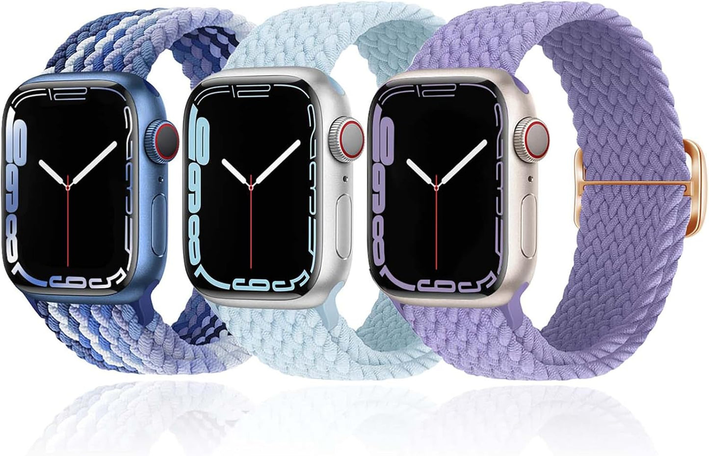 3 Pack Braided Bands Compatible for Apple Watch Band 38Mm 40Mm 41Mm 42Mm 44Mm 45Mm 49Mm Women Men, Adjustable Stretchy Bands Elastic Sport Wristbands for Iwatch Series 8 7 6 5 4 3 2 1 SE