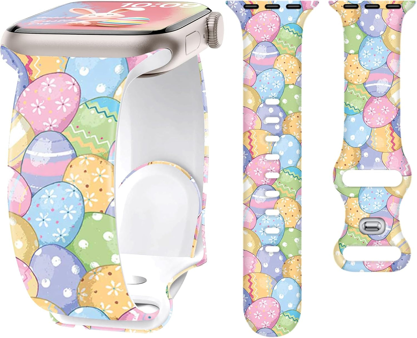 Lucky Clover Band for Apple Watch Bands 46Mm 45Mm 44Mm 49 42Mm(S3) for Women, St Patricks Day Silicone Iwatch Bands Series 10 9 8 7 SE 6 5 4 3, Shamrocks Gifts Strap for Apple Watch Band