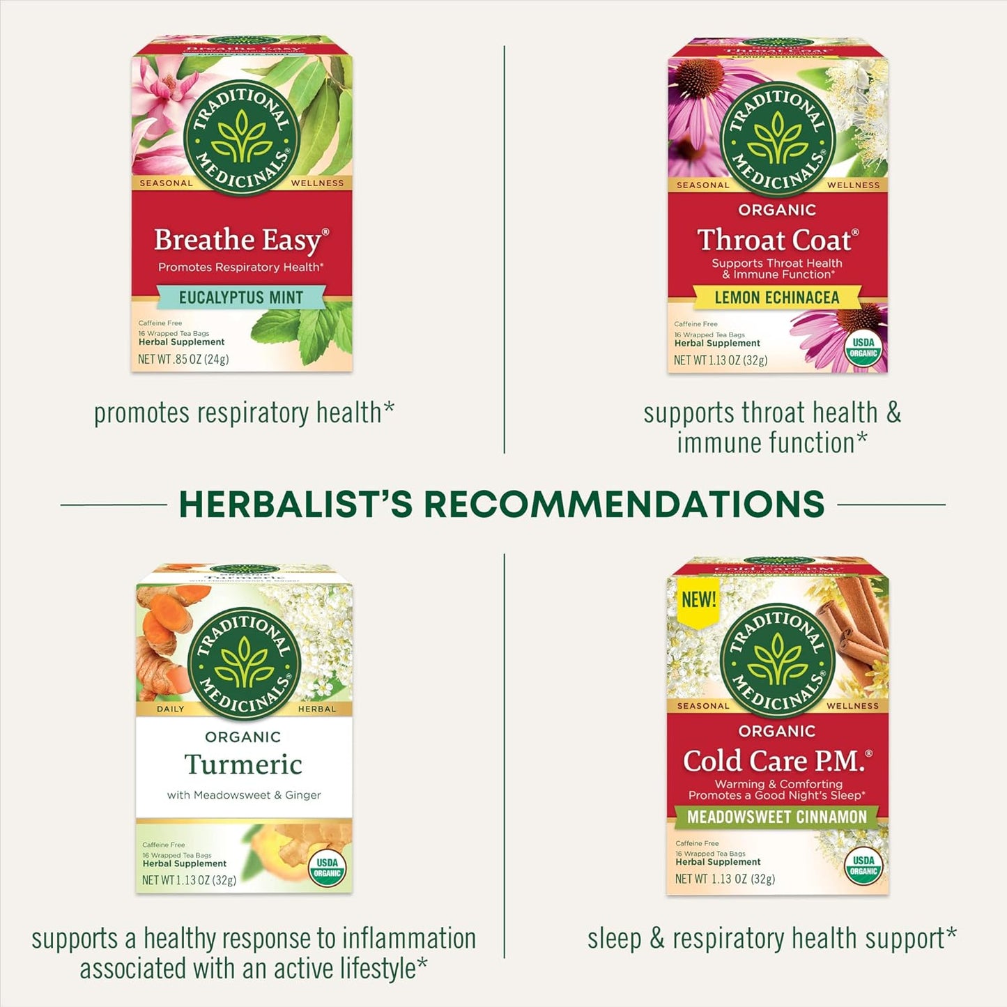 Tea, Organic Echinacea plus Elderberry, Boosts the Immune System, 16 Tea Bags TLBH
