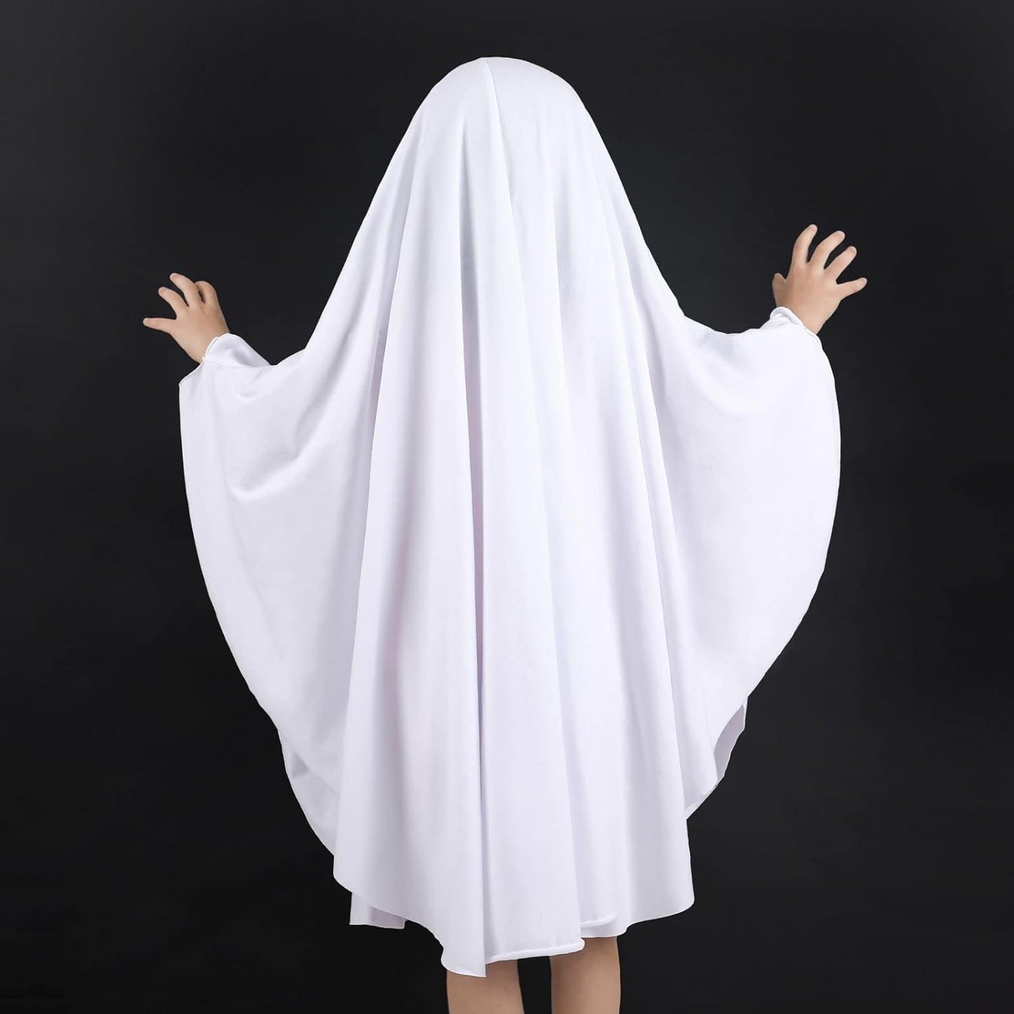 Unisex Kid Ghost Costume Girl Halloween Fancy Dress Cosplay Boy White Boo Ghost Cloak Child Spooky Trick-Or-Treating(White,M)