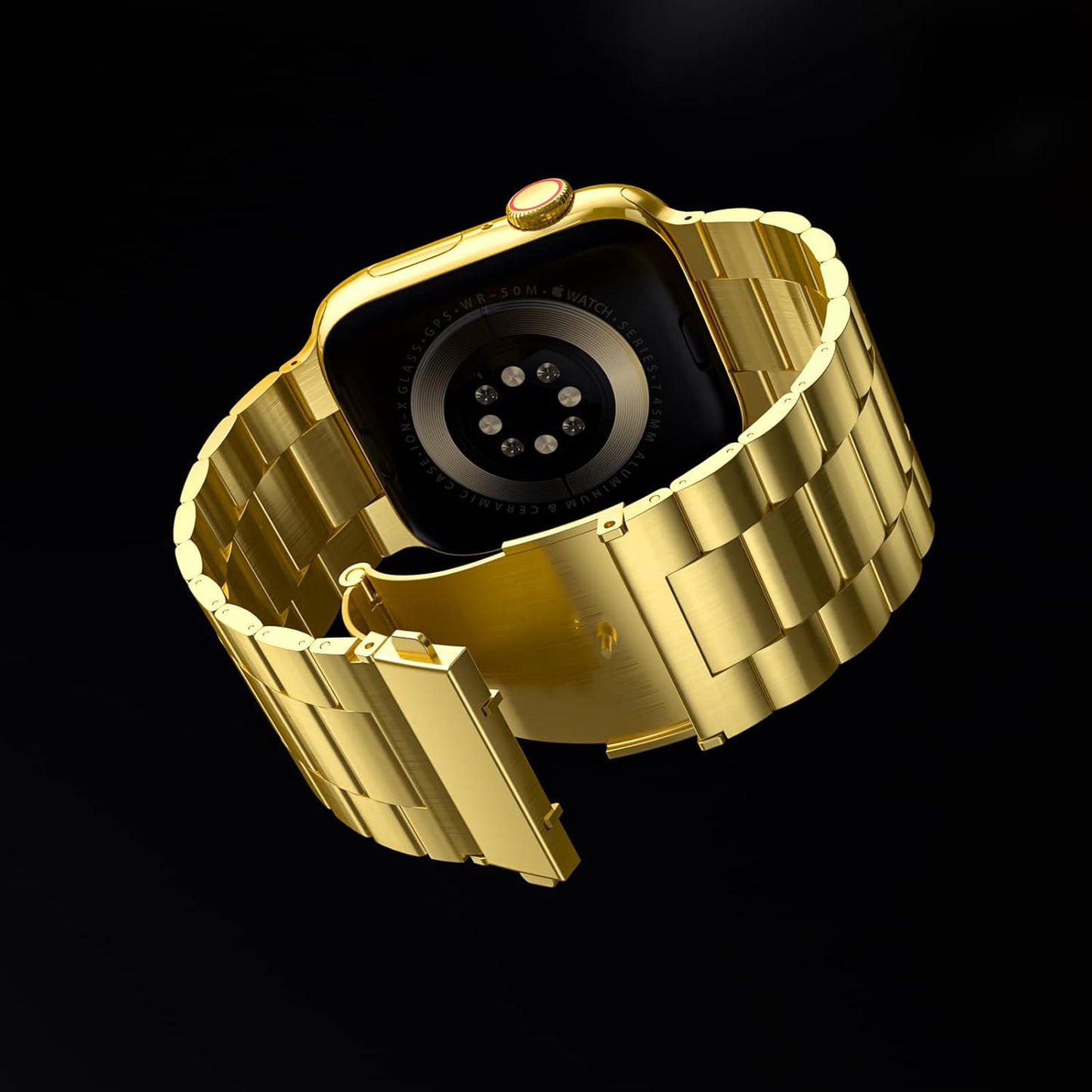 Stainless Steel Apple Watch Band for Apple Watch 49Mm 45Mm 44Mm 42Mm 41Mm 40Mm 38Mm, Waterproof Iwatch Band for Iwatch Series 9 8 7 6 5 4 3 2 1 SE Ultra for Women Men