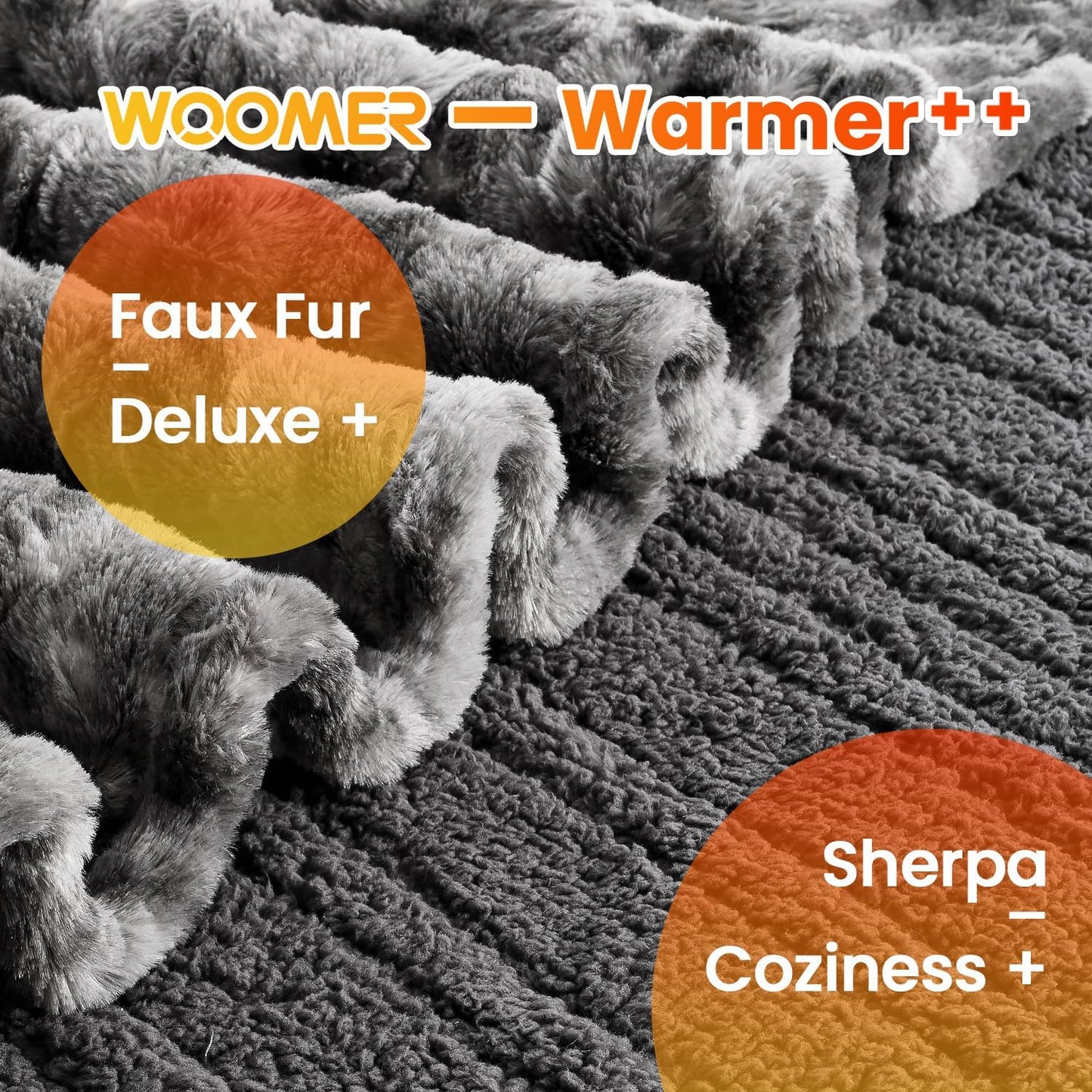 [5 Year Warranty Heated Blanket King Size, Dual Control, Electric Blanket 90"X 100", Double-Sided Faux Fur&Sherpa, Overheat Protection, 10 Heating Levels & 12H Auto Off, CPF, Home Office