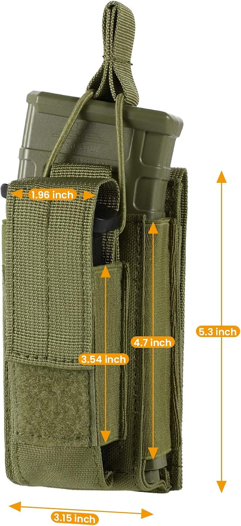 Molle Mag Pouch, Open Top Single/Double/Triple Magazine Pouch Holder Carrier for M4 M16 AK AR Glock M1911 92F 9Mm