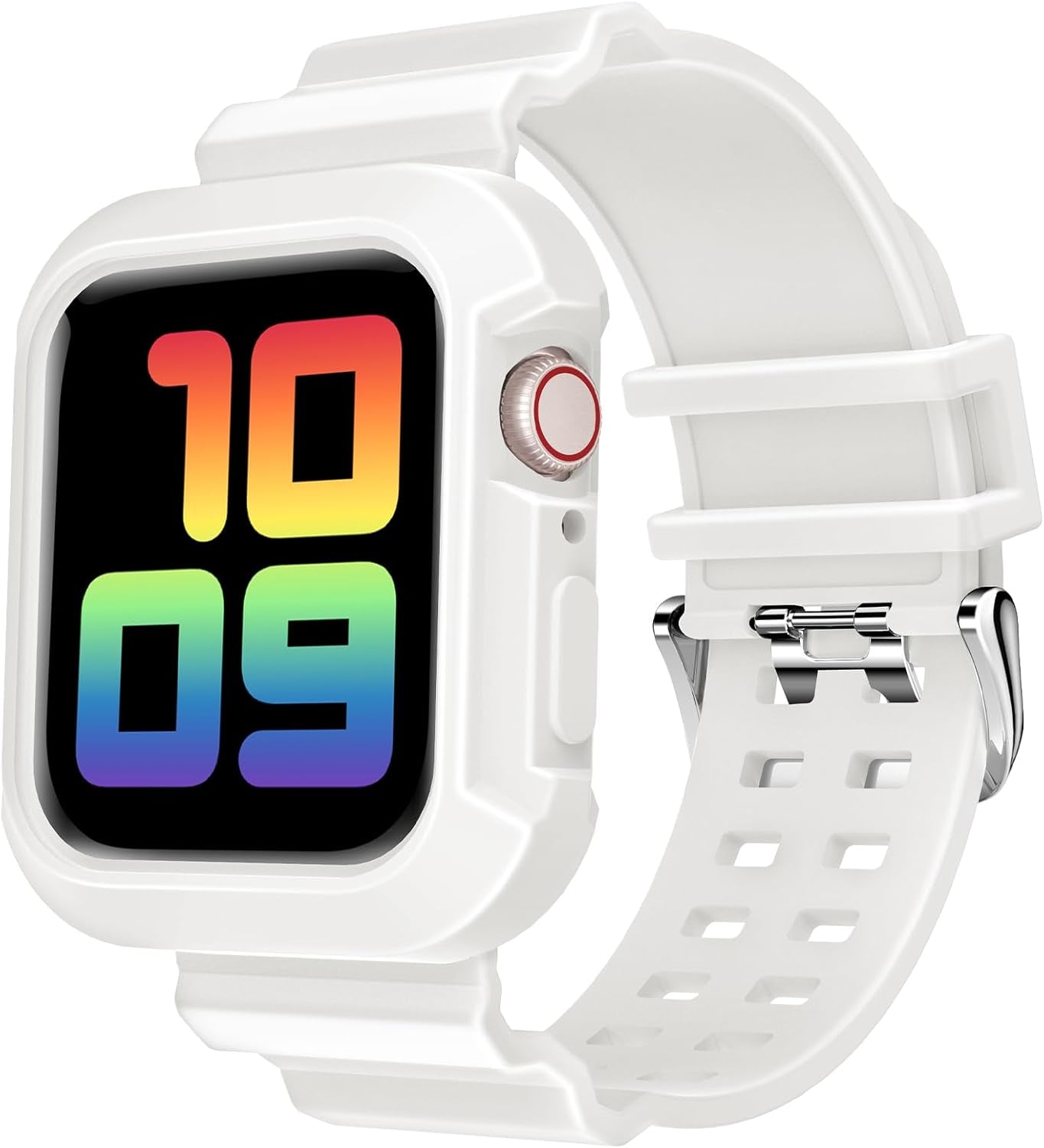 Compatible for Clear Apple Watch Band with Bumper Case, Women Men Glitter Bling TPU Sport Strap for Iwatch SE Ultra Series 10 9 8 7 6 5 4 3 2 1