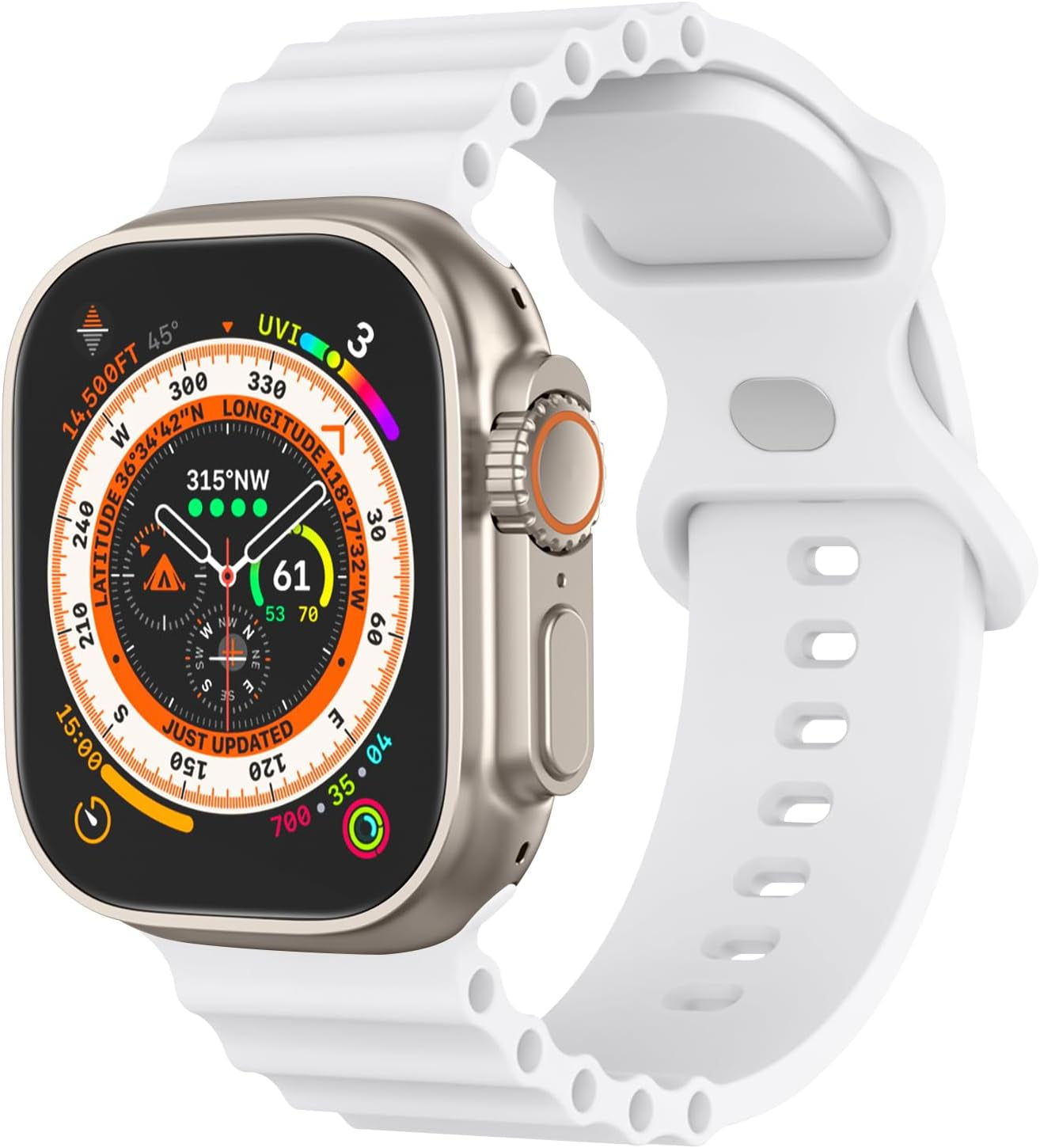 Silicone Ocean Bands Compatible with Apple Watch Band Ultra 49Mm 45Mm 44Mm 41Mm 38Mm 40Mm 42Mm for Women Men, Soft Breathable Sport Ocean Loop Wristband Replacement Strap Compatible for Apple Watch Ultra 2/Ultra Iwatch SE2/SE Series 9 8 7 6 5 4 3 2 1