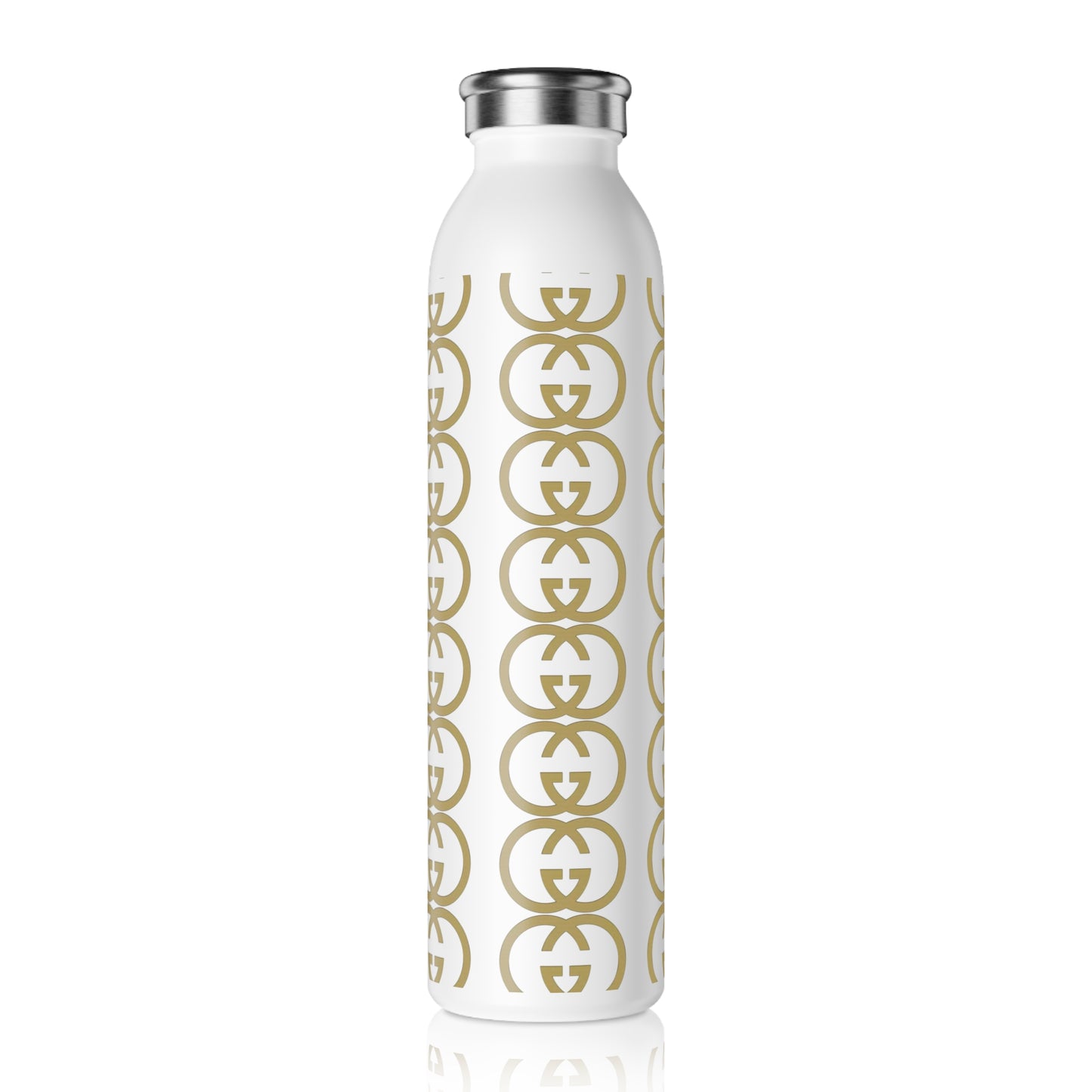 Stylish Slim Water Bottle with Gold Logo Design