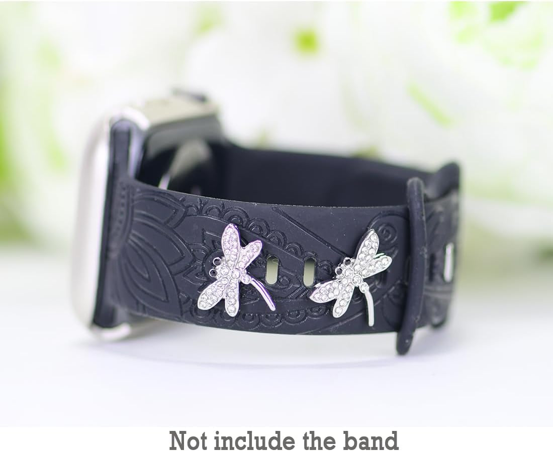Watch Band Charms for Apple Watch Band Charms for Women 38Mm 40Mm 41Mm 42Mm 44Mm 45Mm 49Mm Ultra , Samsung , Fitbit, Metal Decorative Rings Loops Charms Studs for Iwatch Series Se 9 8 7 6 5 4 3 2 1 , Smart Watch Band Accessories Charms Jewelry