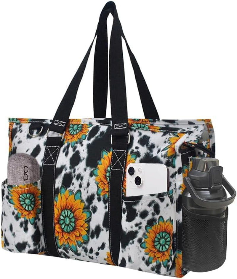 Utility Water Resistant Tote Bag, Top Zipper Closure, Perfect Gifts for Working Women, Nurses, Gym Bag