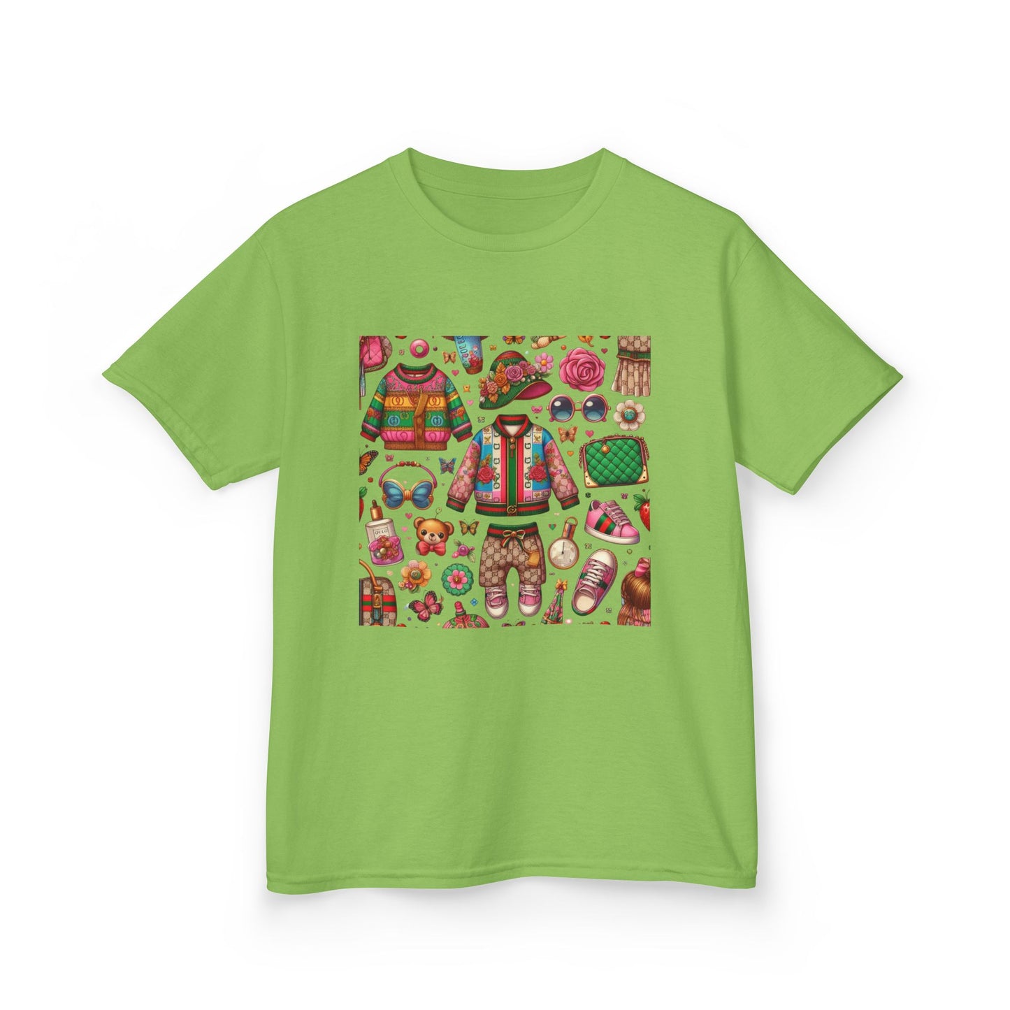 Whimsical Gucci-Inspired Kids' Tee with Fun Patterns for Playful Days