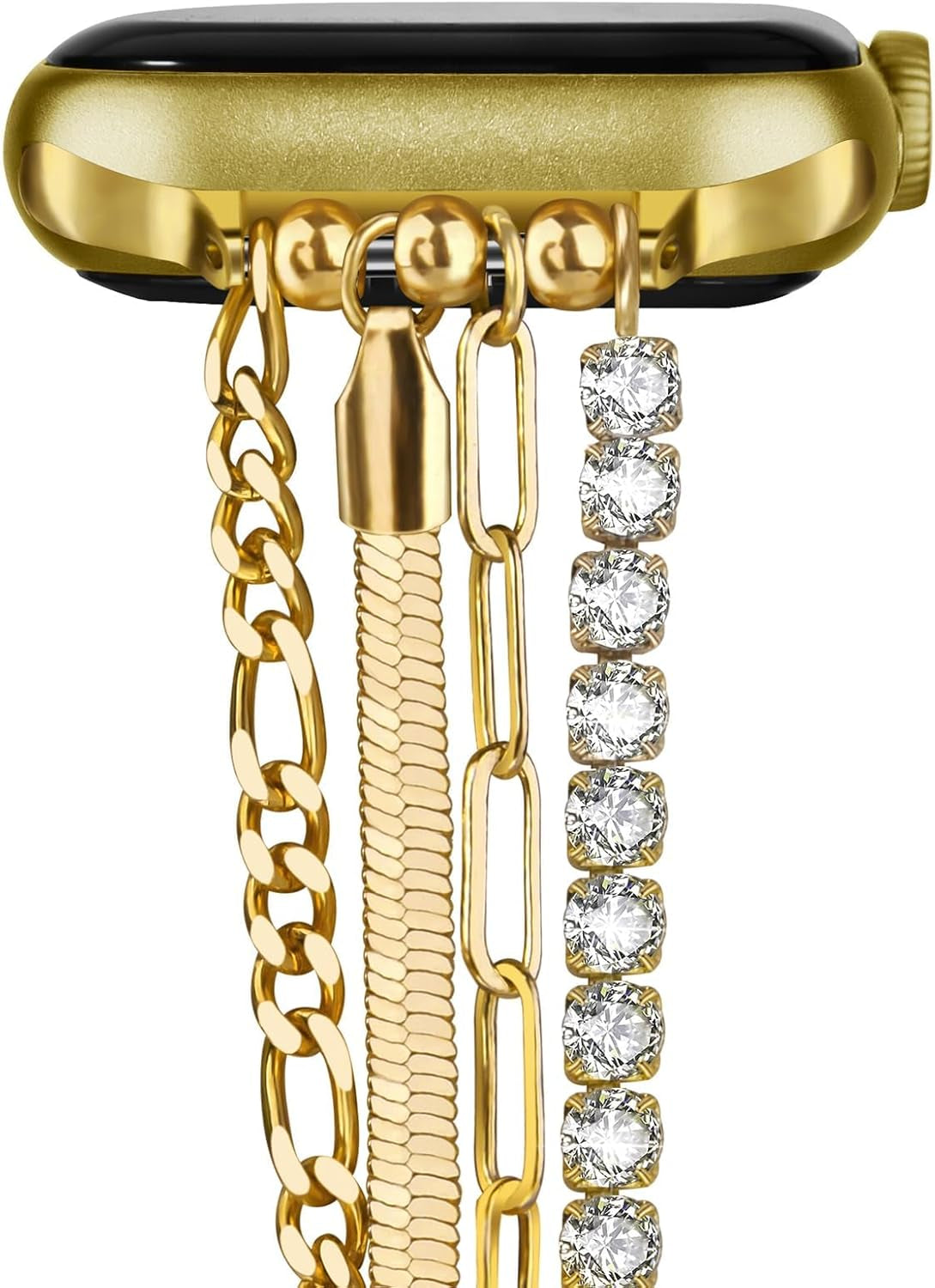 Chain Bracelet Compatible for Apple Watch Band, Women Fashion Slim Jewelry Dressy Iwatch Bands Series 10 9 8 7 SE 6 5 4 3 Series 2 1