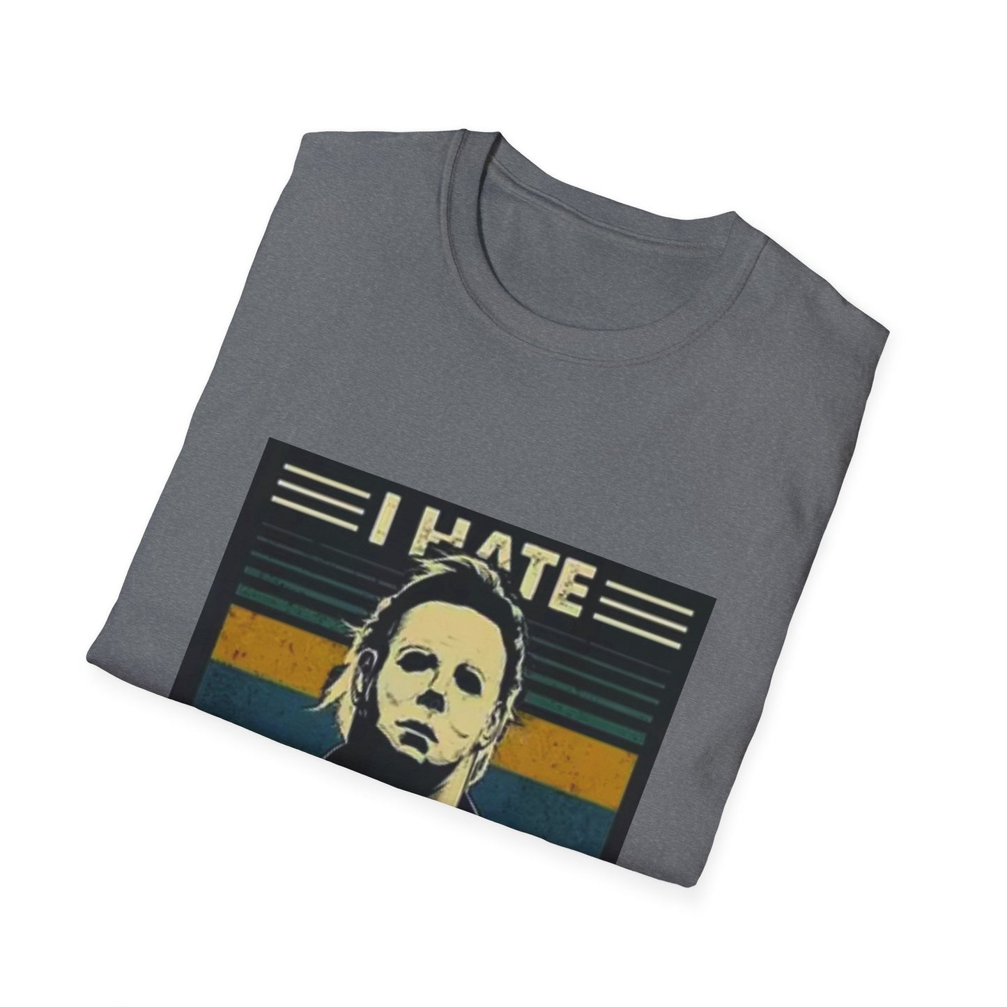 Tees Michael Myers I Hate People Vintage Print Short-Sleeved Tee Men'S Black T Shirt Unisex Softstyle T-Shirt
