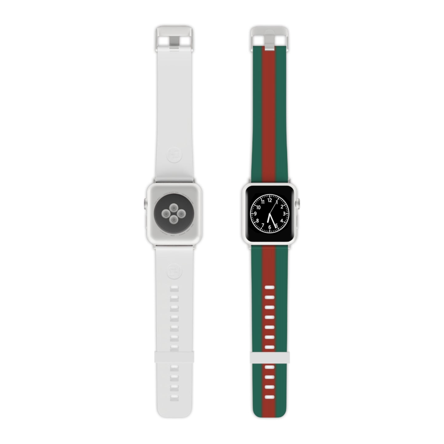 Stylish Apple Watch Band - Green & Red Stripe Design