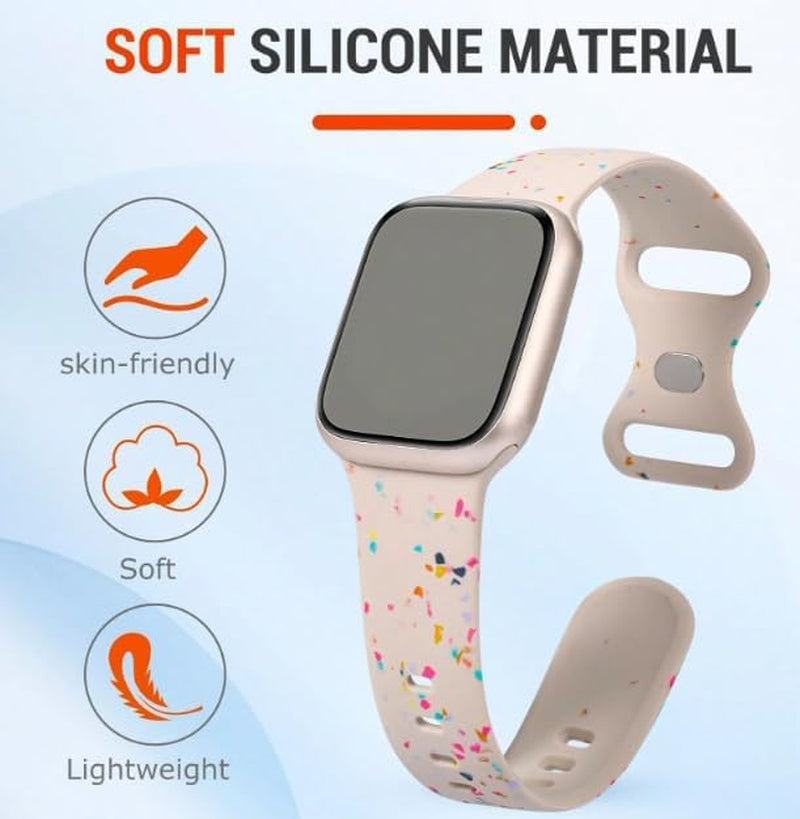 Sport Band Compatible with Apple Watch Band 38Mm 40Mm 41Mm 42Mm 44Mm 45Mm 49Mm for Women Men, Made from Recycled Plastic - Soft Breathable Strap for Iwatch Series SE 9 8 7 6 5 4 3 2 1 Ultra 1 2