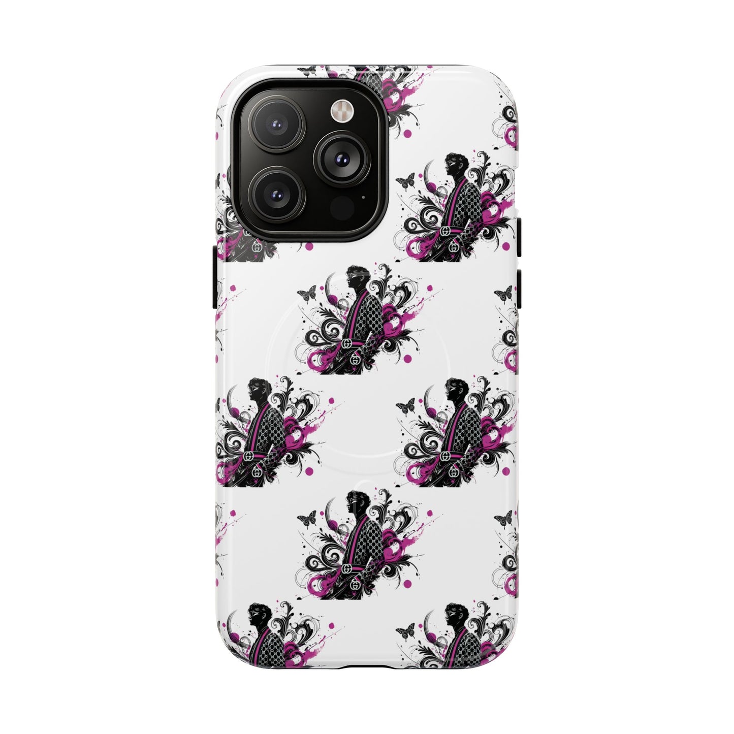 Stylish Tough Magnetic Phone Case with Vibrant Floral Design