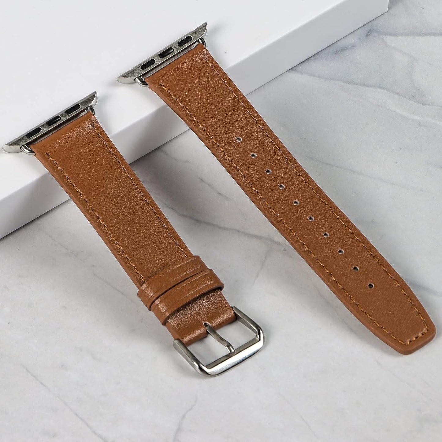 Band Compatible with Apple Watch Band 42Mm 44Mm 45Mm 49Mm 38Mm 40Mm 41Mm, Leather Waterproof Strap Formal Band Compatible with Iwatch Apple Watch Series Ultra 8 7 6 5 4 3 2 1 SE Band Women Men