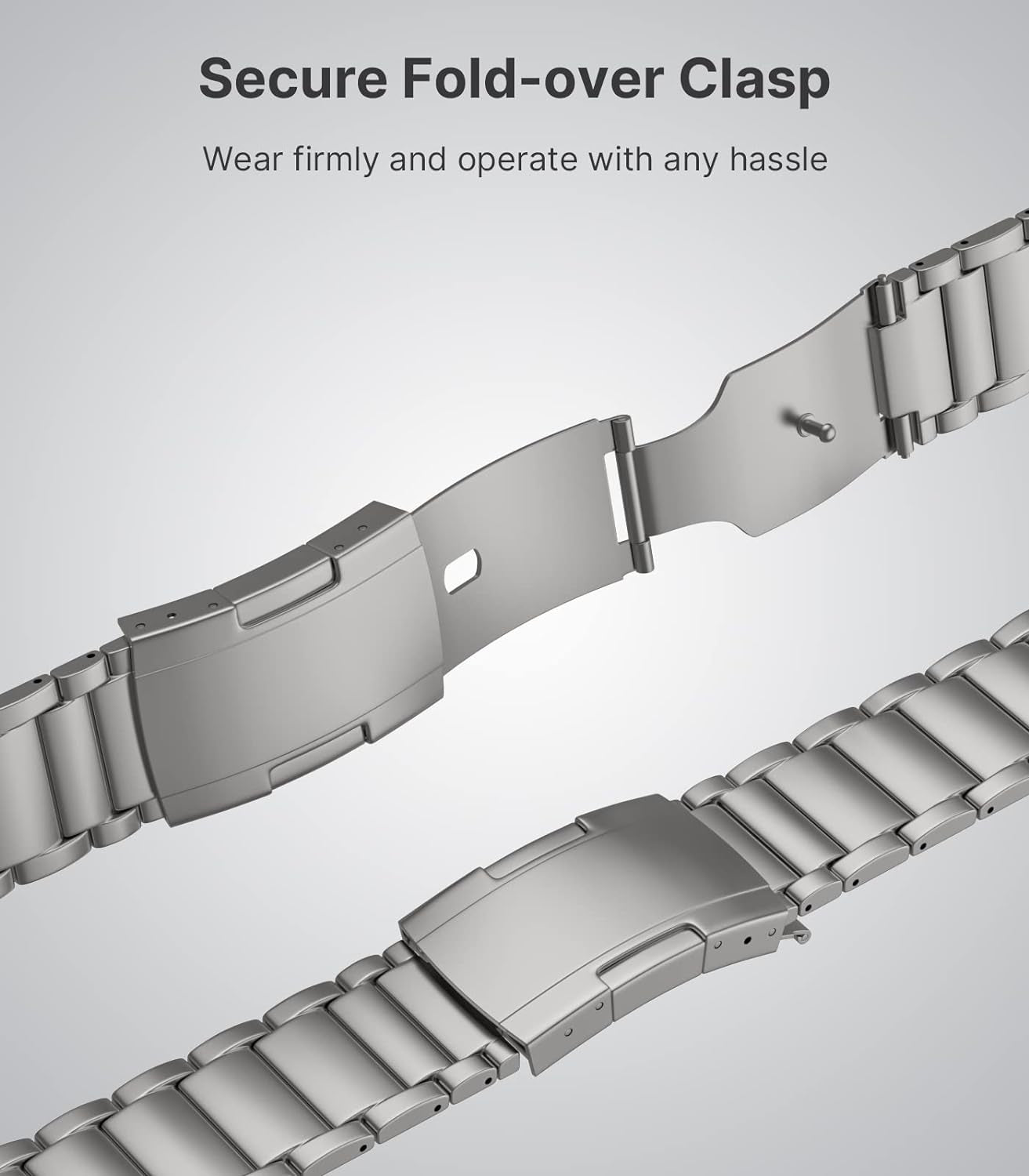 Titanium Band Compatible with Apple Watch Band 49Mm 45Mm 44Mm 42Mm Iwatch Ultra2 Ultra SE 2 SE Series 9 8 7 6 5 4 3 2 1, Titanium Replacement Watch Band with Folding Clasp, Silver