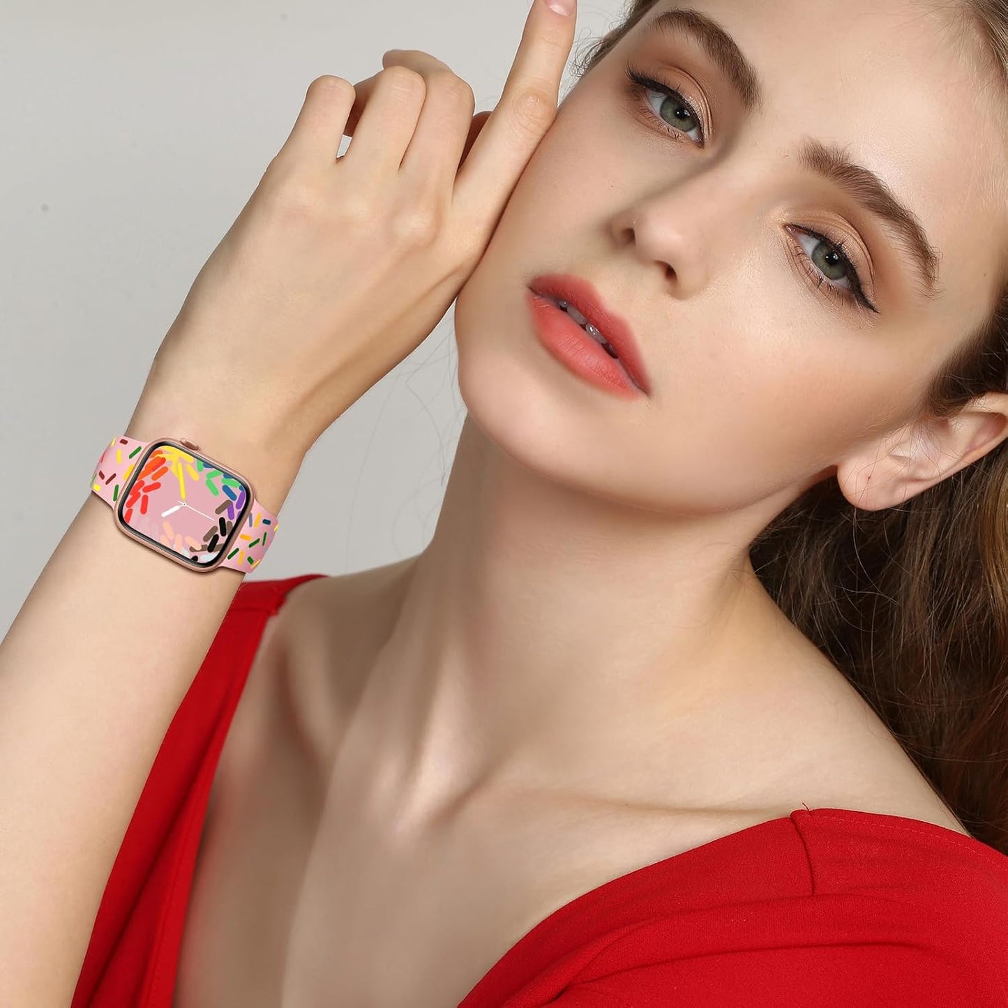 Rainbow Sport Band Compatible with Apple Watch Band 40Mm 41Mm 38Mm 42Mm 44Mm 45Mm 49Mm Women Men,Silicone Double-Sided Printed Wristbands Waterproof Strap for Iwatch Series Ultra SE 8 7 6 5 4 3 2