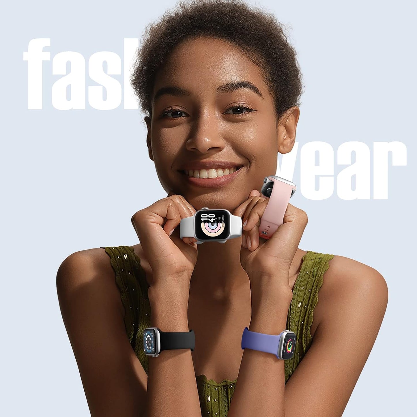 8 Pack Sport Bands Compatible with Apple Watch Band 38Mm 40Mm 41Mm 42Mm 44Mm 45Mm 49Mm Women Men,Soft Silicone Waterproof Strap for Apple Watch Ultra/Ultra 2 Iwatch Series 9 8 7 6 5 4 3 2 1 SE
