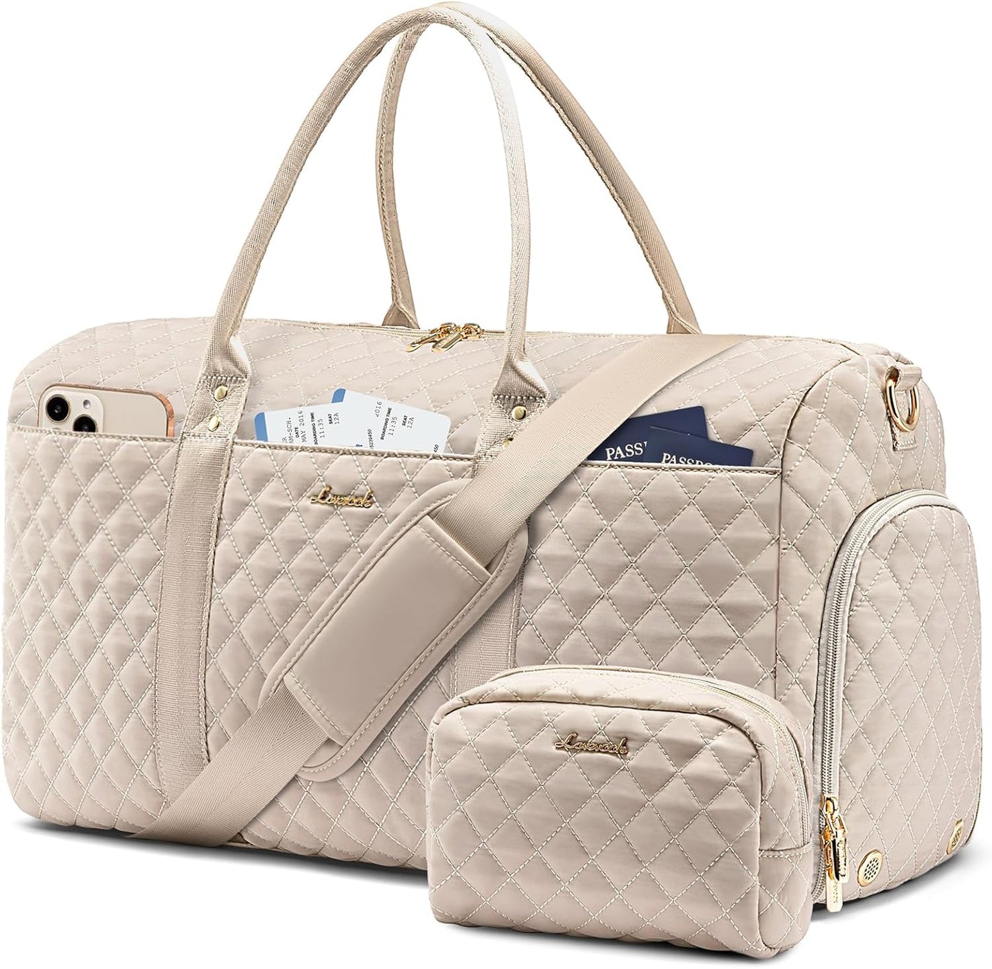 Travel Duffle Bag,Carry on Overnight Bag with Shoe Compartment,Weekender Bags for Women with Toiletry Bag,Gym Duffel Bag with Wet Pocket,Hospital Bags for Labor and Delivery