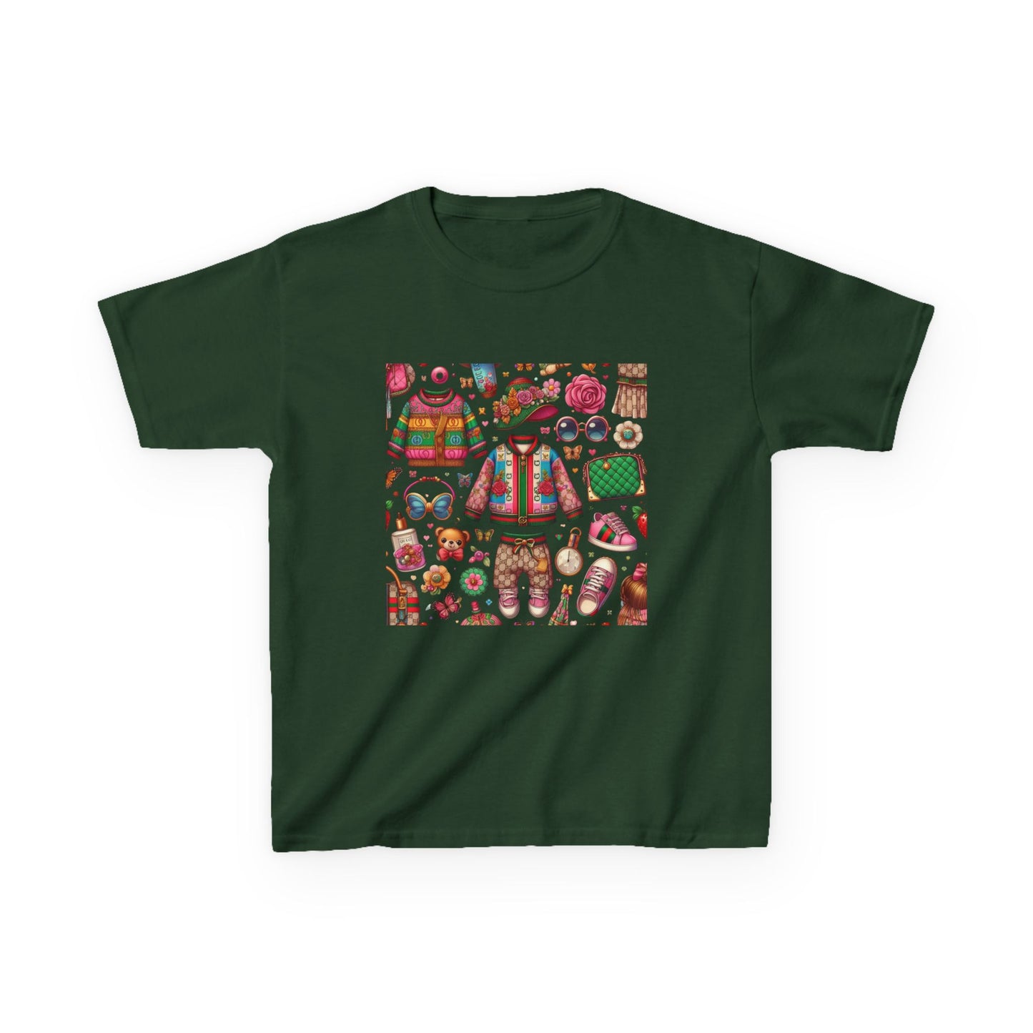 Whimsical Gucci-Inspired Kids' Tee with Fun Patterns for Playful Days