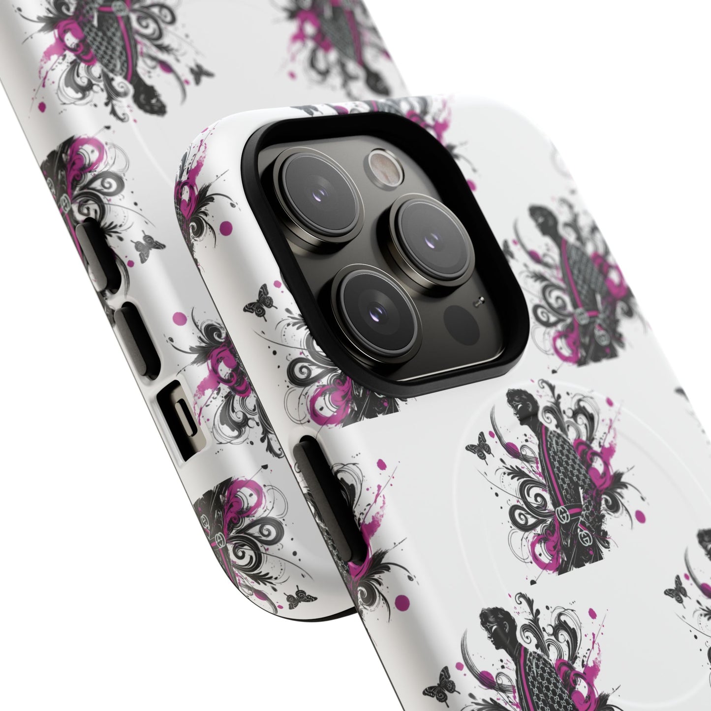 Stylish Tough Magnetic Phone Case with Vibrant Floral Design