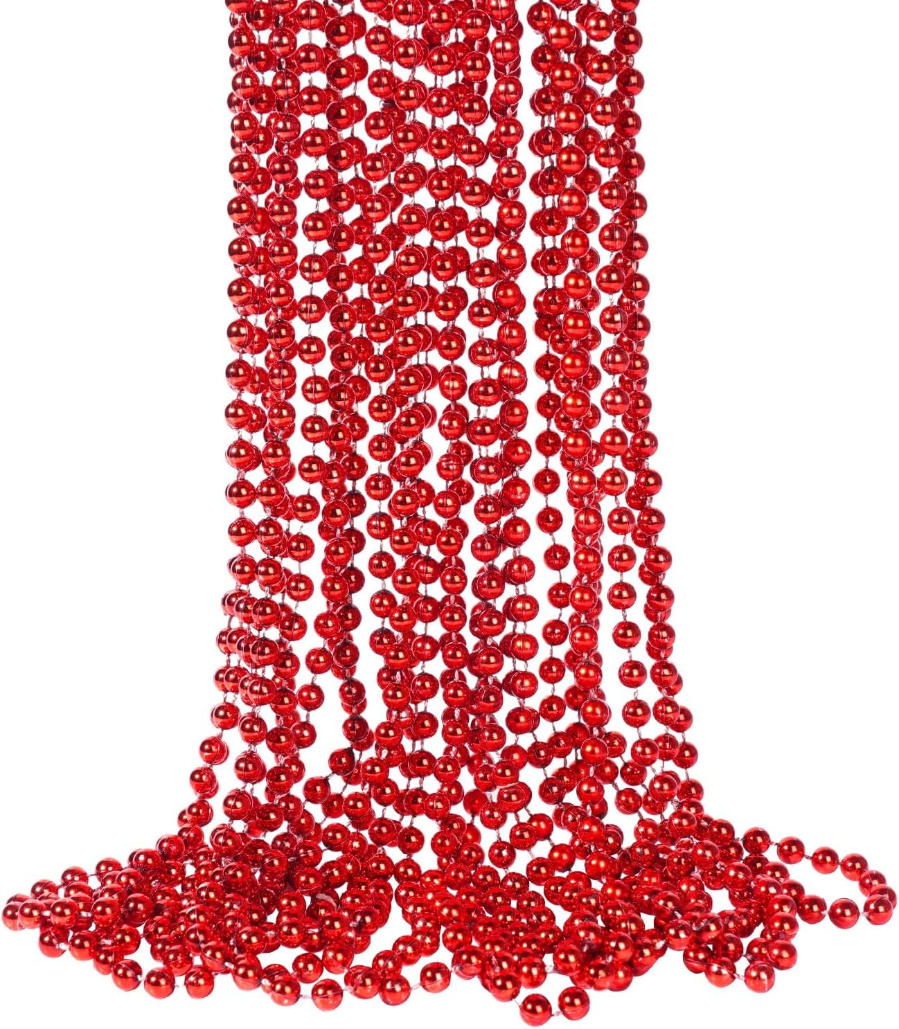 15 PCS St. Patricks Day Necklaces, Green Mardi Gras Christmas Bead Necklaces, 33" 7 Mm St. Patricks Day Green Beads St. Patricks Day Accessories for Mardi Gras, St. Patricks Day Party Favors