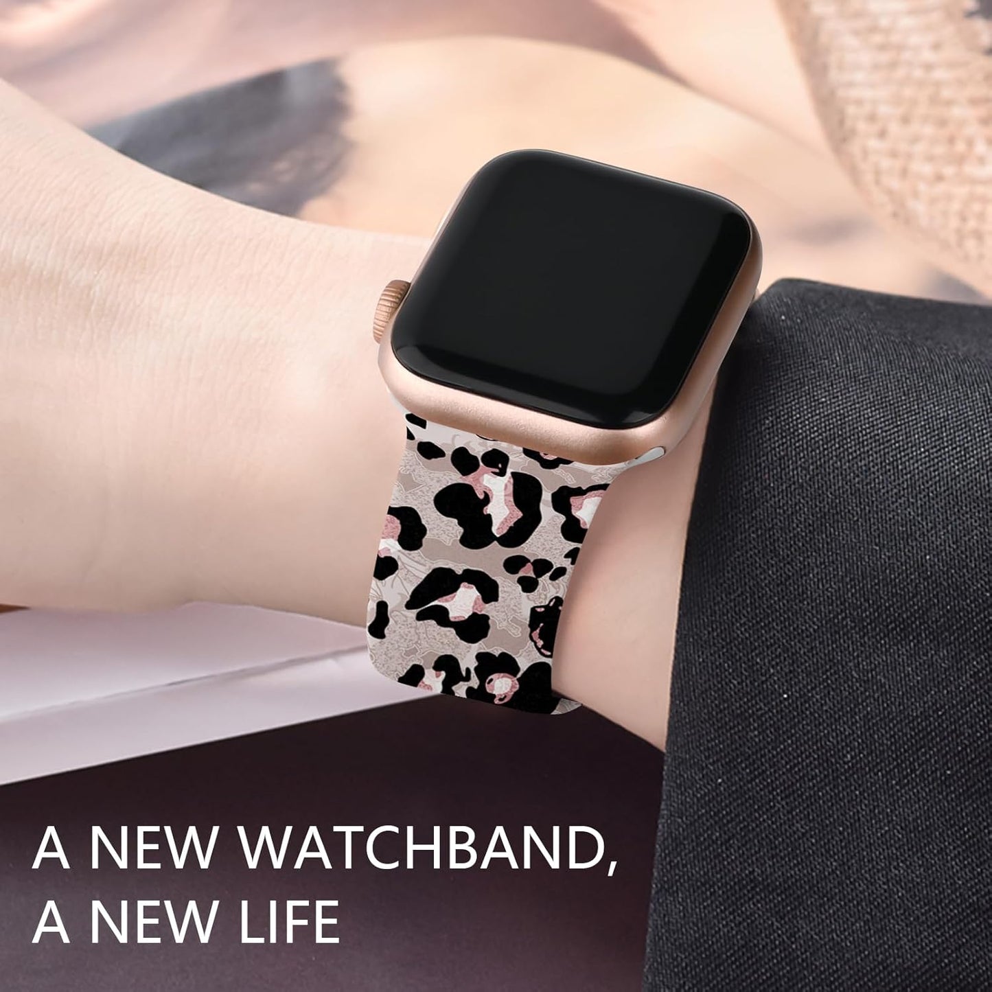 Leopard Print Compatible with Apple Watch Band for Women Girls 38Mm 40Mm 41Mm, Cheetah Print Sport Strap for Iwatch Series Ultra SE 8 7 6 5 4 3 2 1, Brown Leopard