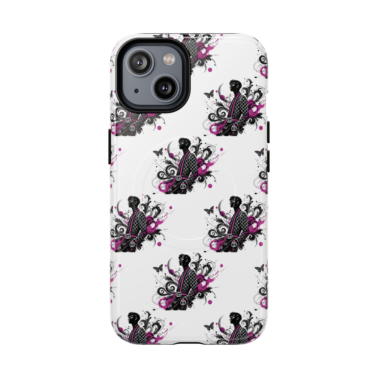 Stylish Tough Magnetic Phone Case with Vibrant Floral Design