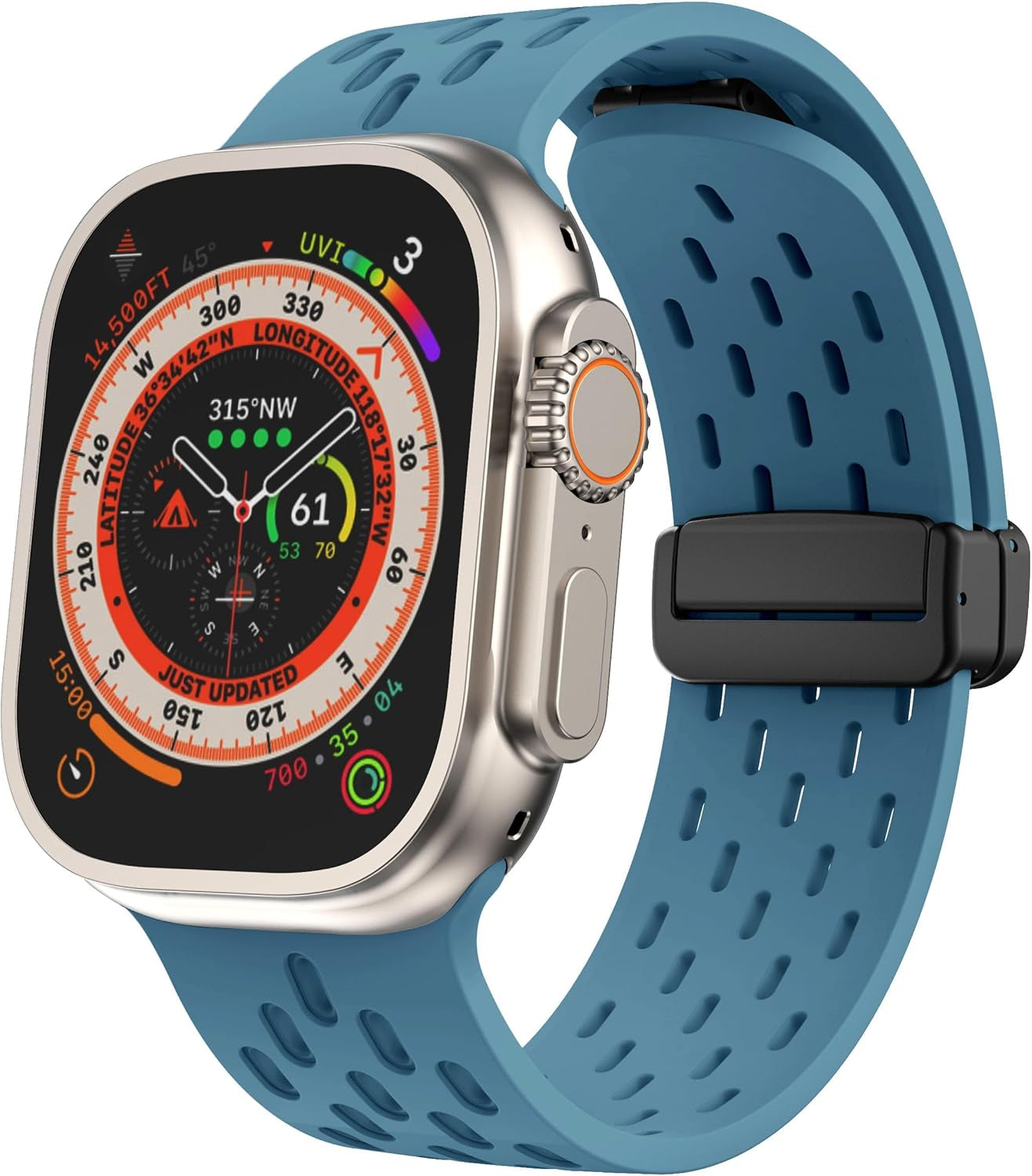 Silicone Sport Bands Compatible for Apple Watch Bands 38Mm 40Mm 41Mm, 42Mm,44Mm,45Mmsoft Silicone Sport Band with Magnetic Clasp for Women and Men for Iwatch Ultra 2 & SE & Series 9/8/7/6/5/4/3/2/1