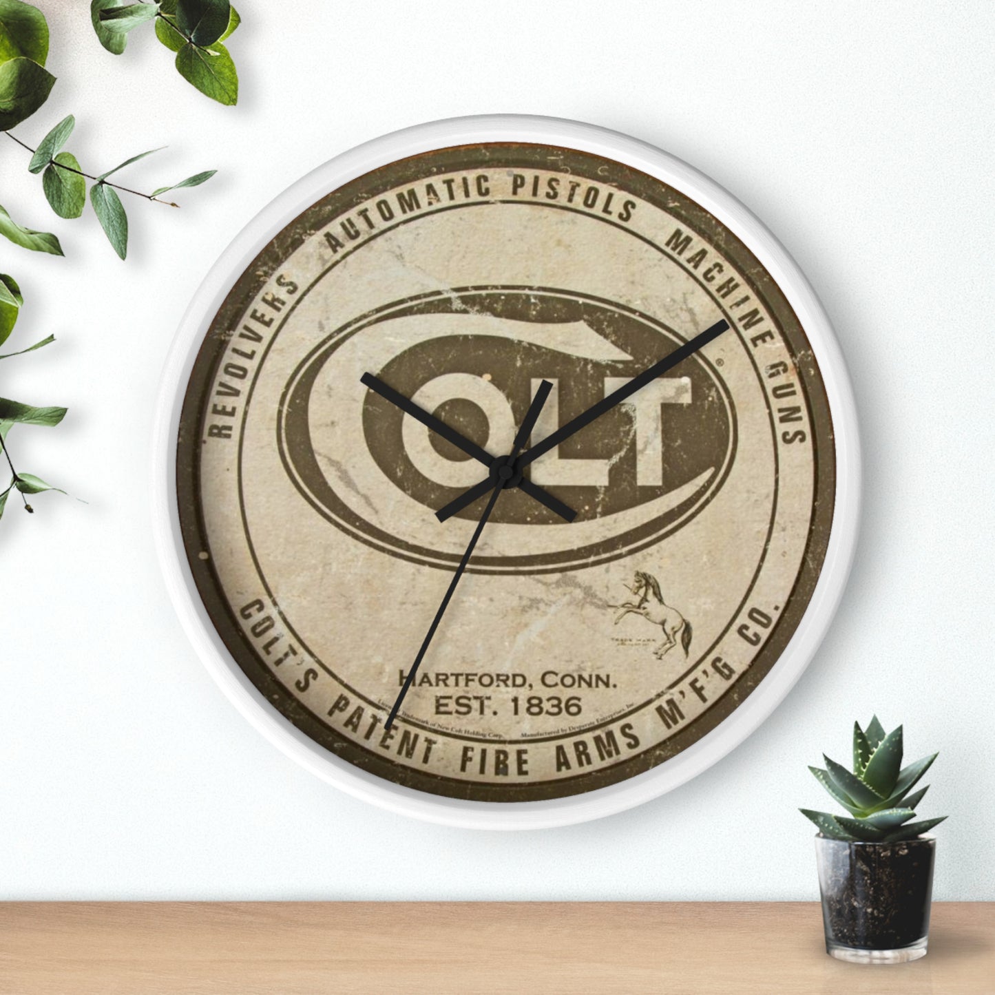 Colt REVOLVERS PISTOLS MACHINE GUNS Wall Clock