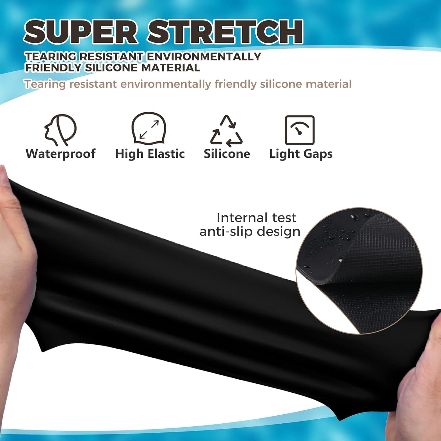 Extra Large Swim Cap - Swim Cap for Long Hair, Dreadlocks, Weaves, Hair Extensions, Braids, Curls & Afros - Silicone Swimming Cap for Women & Men, Keep Hair Dry