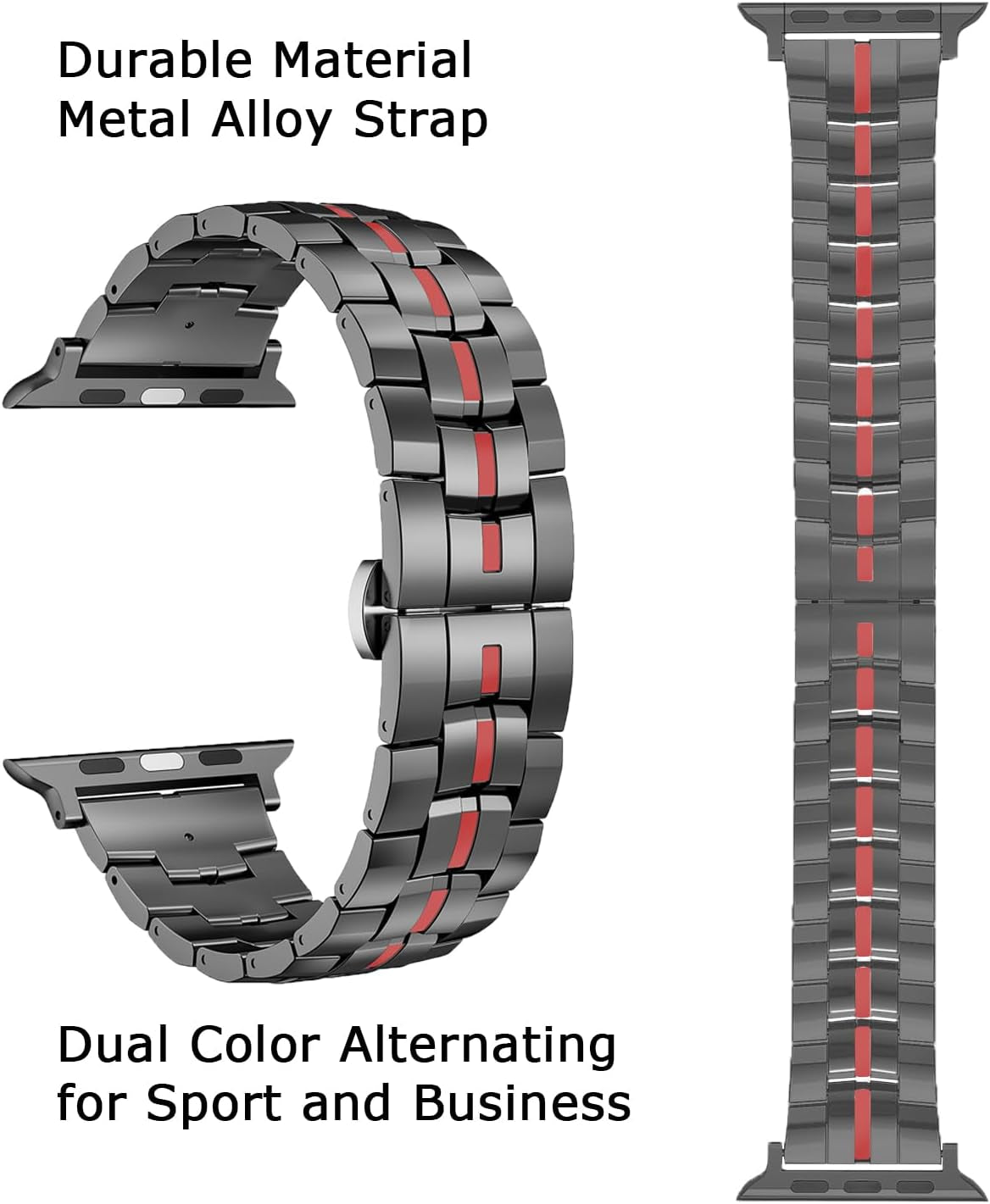 Compatible with Apple Watch 49Mm 45Mm 44Mm 42Mm 41Mm 40Mm 38Mm Stainless Steel Metal Band,Business Bracelet Rugged Strap for Apple Watch Series SE2 SE Ultra2 Ultra 10 9 8 7 6 5 4 3 2 1 Strap