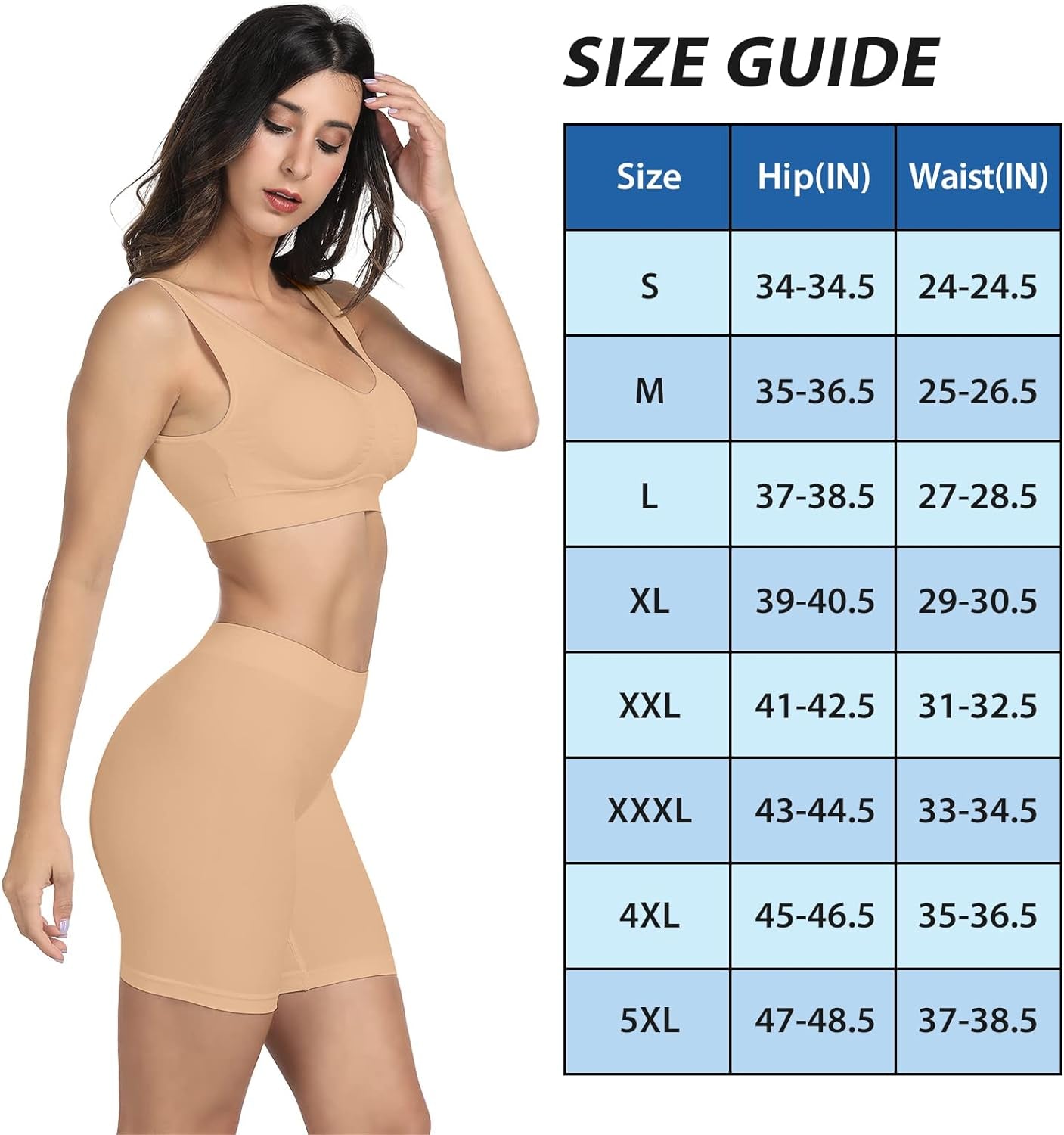 Slip Shorts Seamless Smooth Workout Yoga Bike Shorts for Women under Dresses