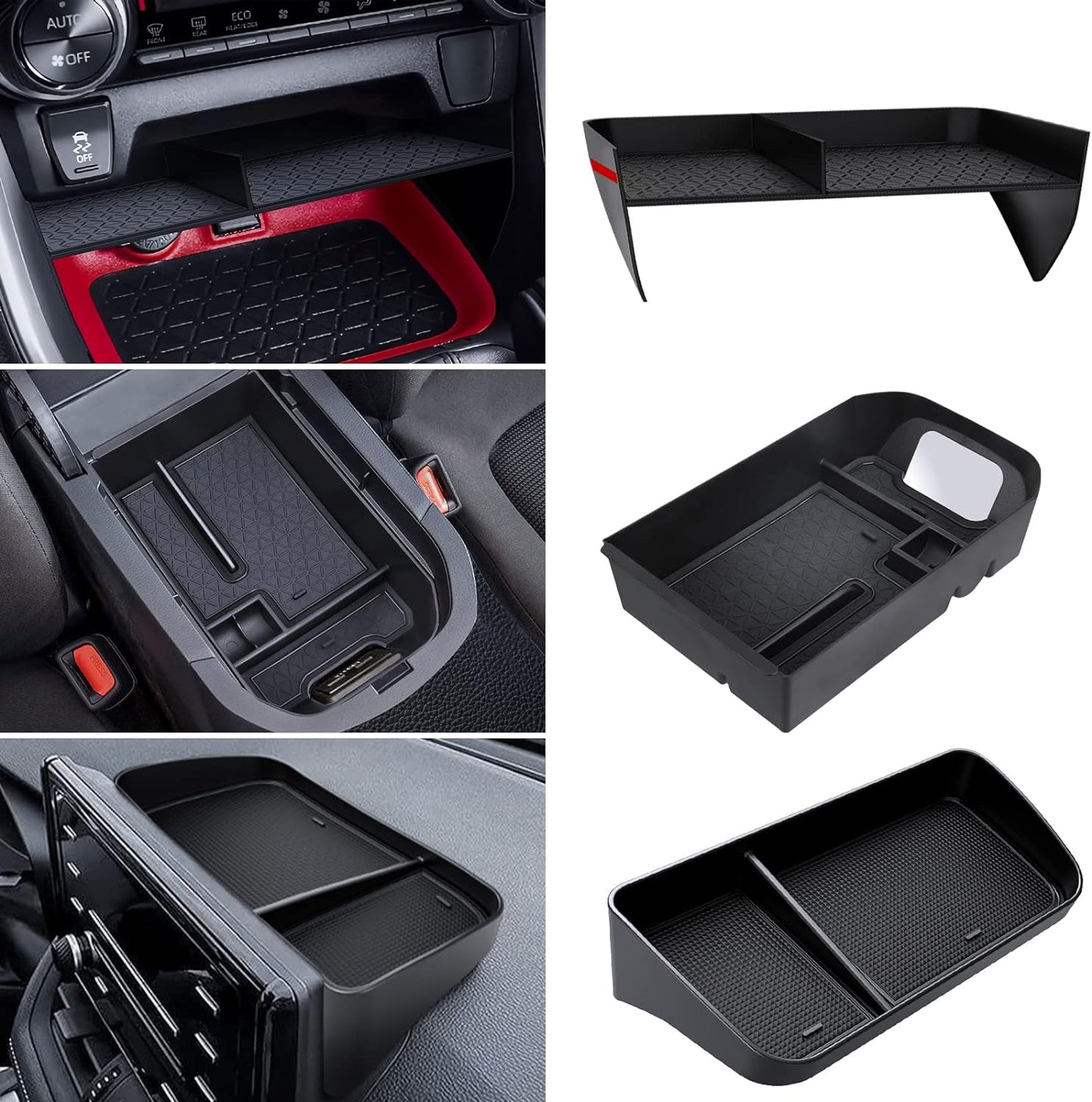 Upgraded Center Console Organizer Compatible with Toyota RAV4 2025 2024 2023 2022-2019 Interior Accessories, Armrest Storage Box, Dash Storage Tray(Not for New 10.5'' Multimedia Display)-3Pcs