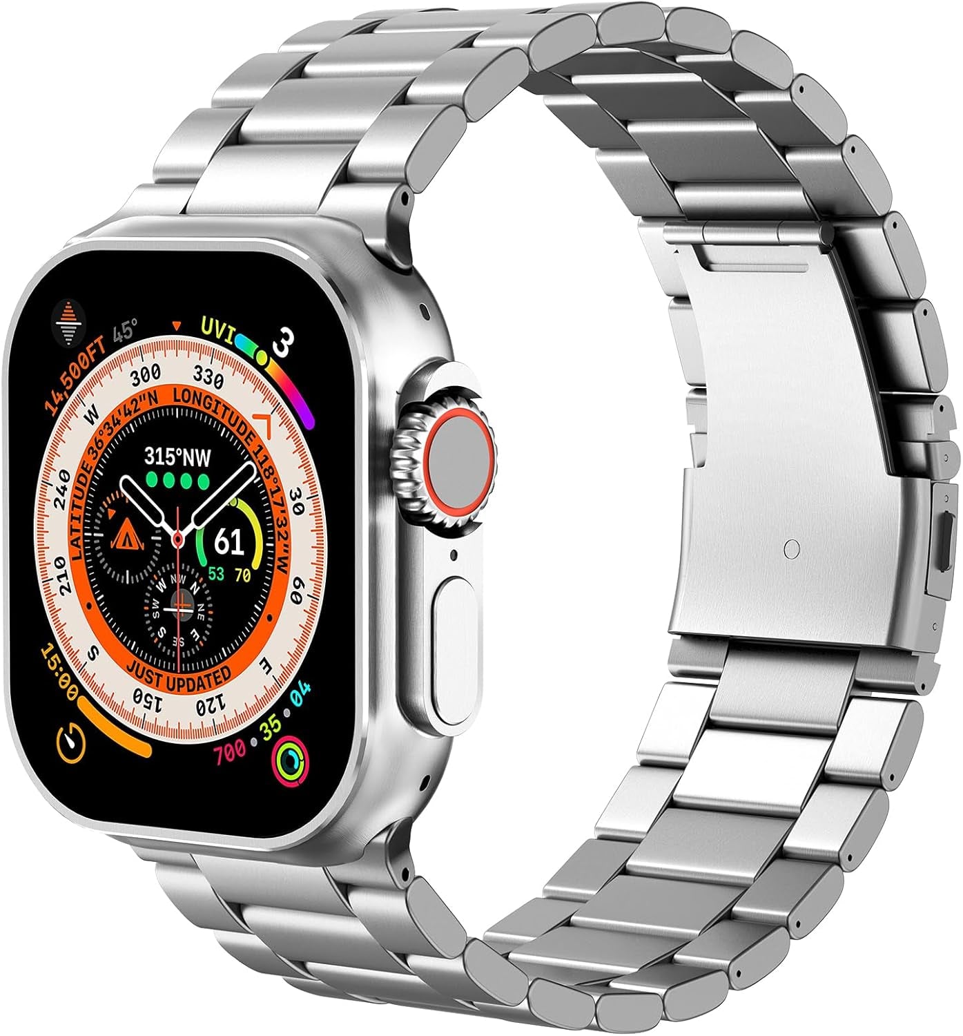 Titanium Band Compatible with Apple Watch Ultra 2 & Ultra Band 49Mm 46Mm 45Mm 44Mm 42Mm,Lightweight Titanium Metal Strap for Iwatch Series 10 9 8 7 6 5 4 3 2 1 Men