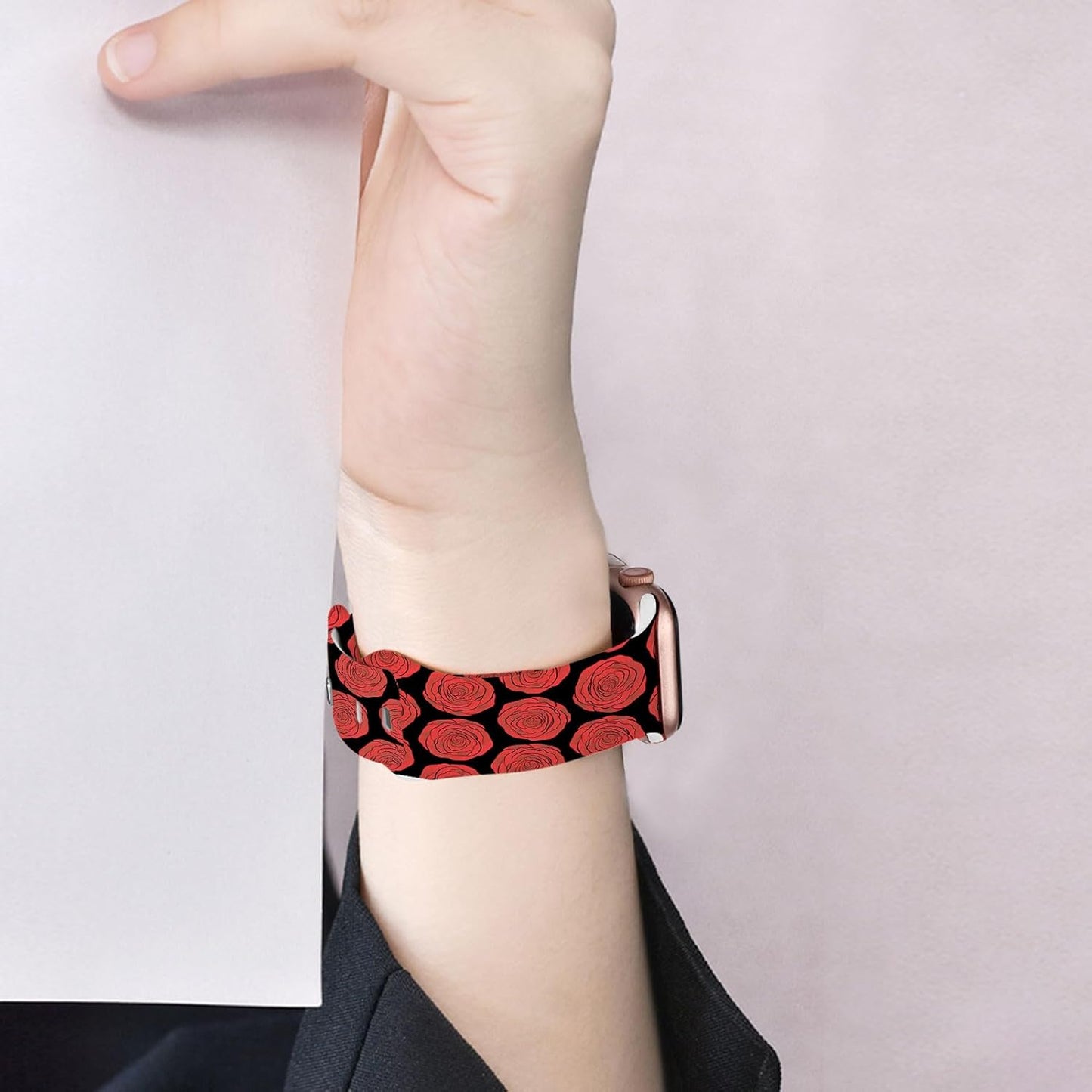 Floral Silicone Band Compatible with Apple Watch Bands for Women, 38Mm 40Mm 41Mm 42Mm 44Mm 45Mm 49Mm, for Iwatch Band Series 9 SE Ultra 8 7 6 5 4 3 2 1