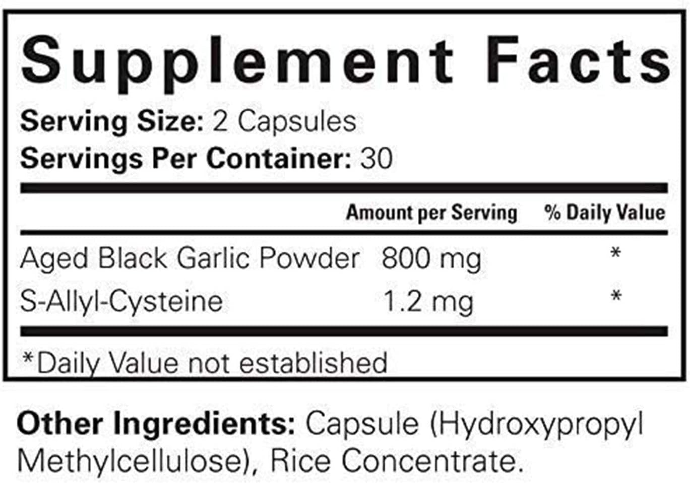 Aged Black Garlic Capsules - Garlic Pills - Less Odor - 60 Capsules - Allium Sativum Supplement - More Effective than Allicin TLBH