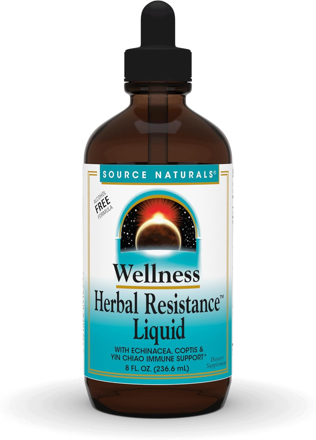 Wellness Herbal Resistance Liquid with Echinacea, Coptis, and Yin Chiao, Immune Support* - Alcohol Free - 4 Fliud Oz TLBH