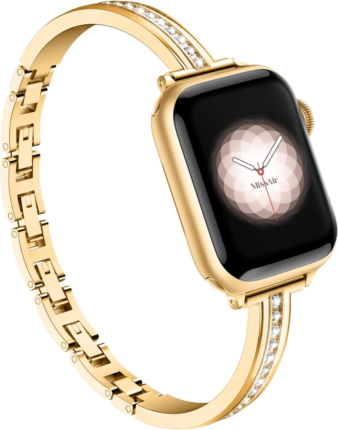 Bands Compatible with Apple Watch Band 38Mm 40Mm 41Mm 42Mm 44Mm 45Mm 49Mm for Women Girl, Slim Metal Dressy Jewelry Bracelet with Bling Diamond for Iwatch Series 9 8 7 6 5 4 3 2 1 SE Ultra