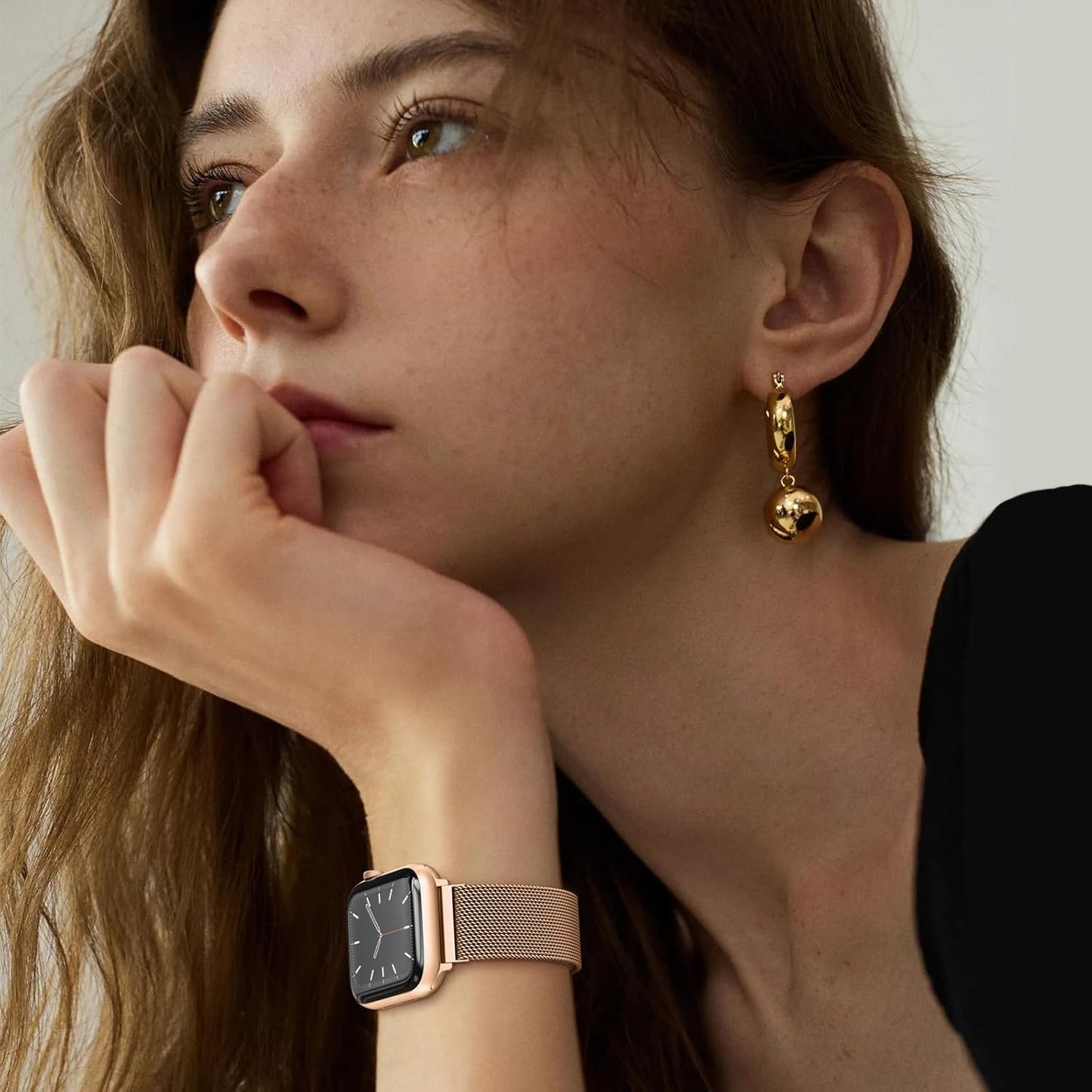 Mesh Metal Loop Compatible with Apple Watch Band 40Mm 41Mm 38Mm 44Mm 45Mm 49Mm Series Ultra SE 9 8 7 6 5 4 3 2 1 Women Men, Stainless Steel Strap with Magnetic Clasp for Iwatch Bands