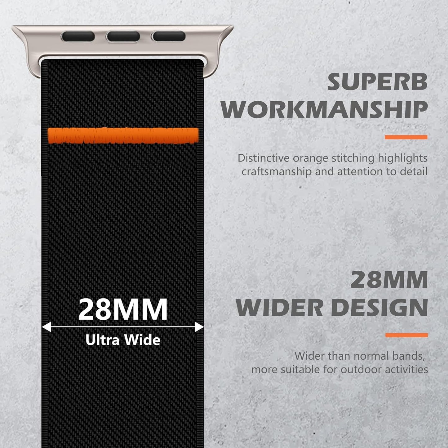 Elastic Sport Bands Compatible with Apple Watch Ultra 2 Band/Ultra Band 49Mm, Iwatch Series 10/9/8/7/6/5/4/3/2/1/SE 42Mm/44Mm/45Mm/46Mm/49Mm Stretchy Nylon Solo Loop Wide Replacement Strap Men Women