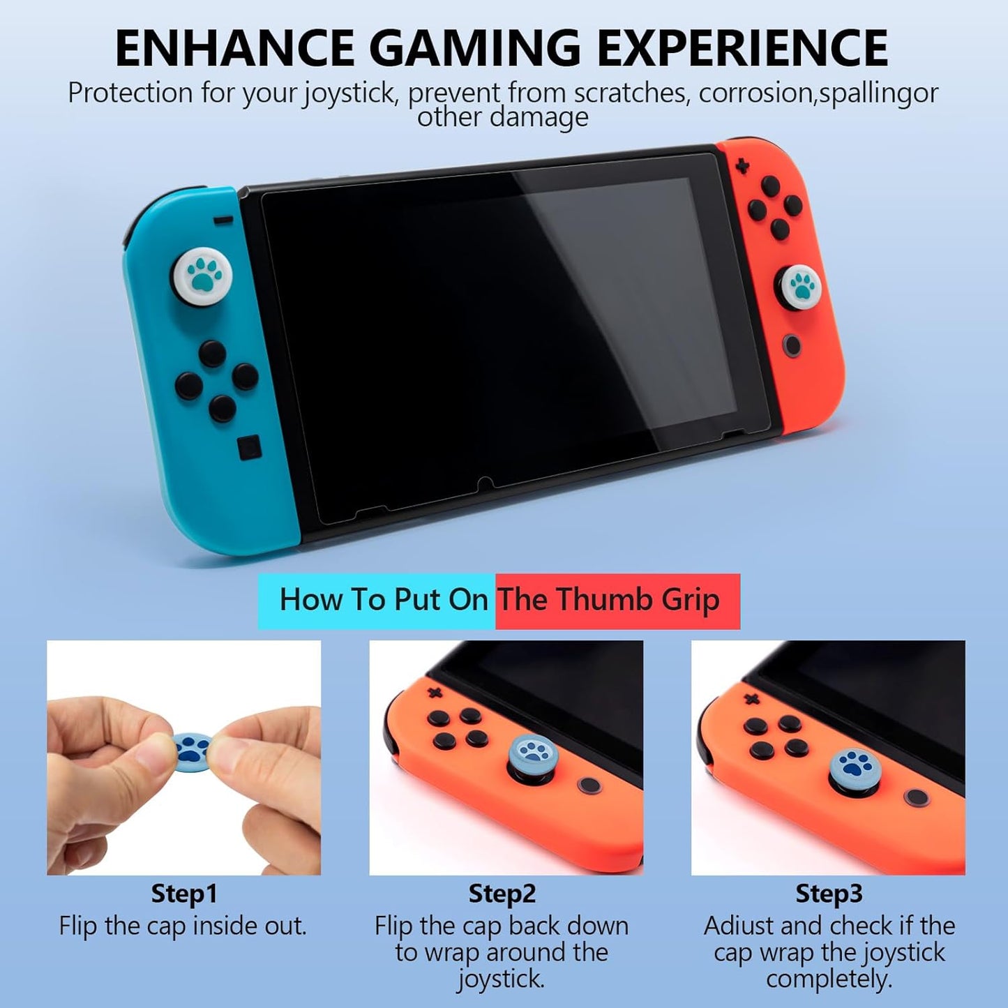 2 Pack Joycon Joystick Replacement,Replacement Joystick Analog Thumb Stick Repair Kit for Nintendo Switch,Switch OLED Model & Switch Lite Joy-Con Controller - Include Y1.5 / +1.5 Screwdriver/Pry Tools