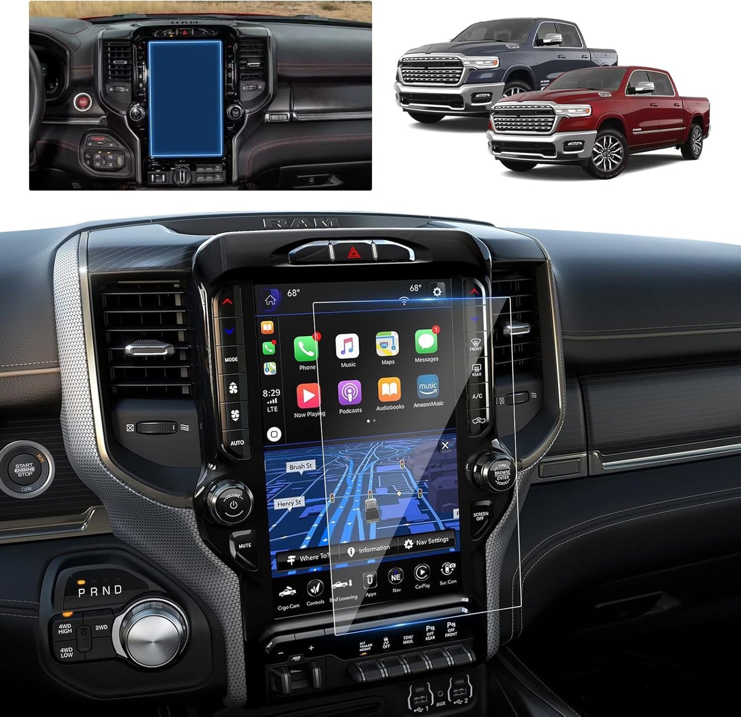 2024 F150 Lightning Screen Protector for 2022-2024 Ford F-150 Lightning Platinum/Lariat/Flash SYNC 4A 15.5In Electric Truck Accessories Tempered Glass Protective Film TRUCK DRIVER