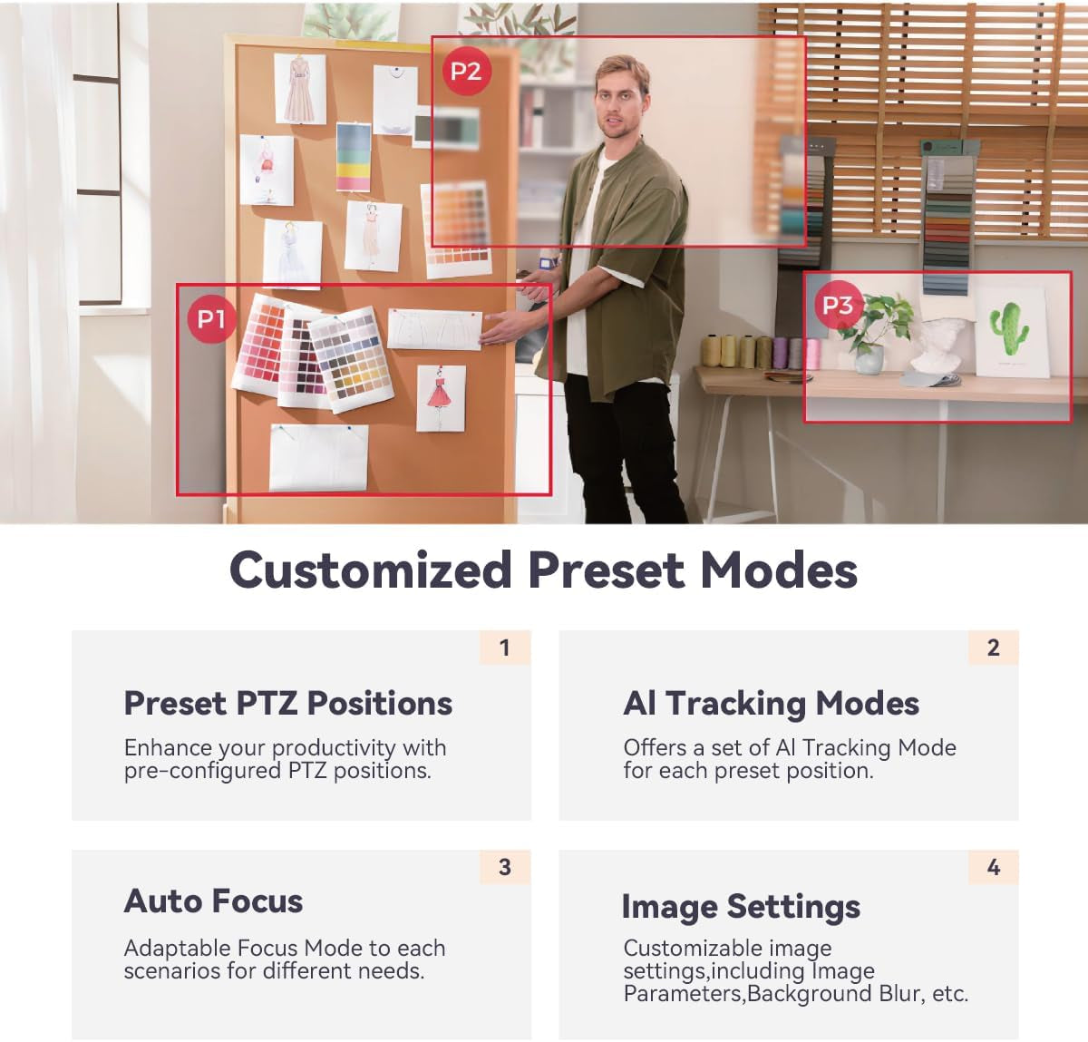 Tiny 2 Lite Ai-Powered 4K UHD PTZ Webcam,1/2" CMOS Sensor 4X Digital Zoom AI Auto Tracking with Auto Zoom Gesture Control 2.0, Livestream for Game/Meeting/Online Educate, W Mini Tripod